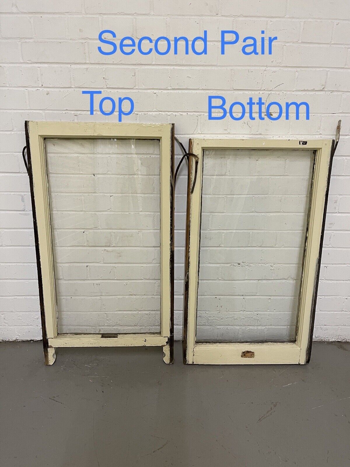 Two Pairs Of Reclaimed Old Victorian Panel Wooden Panel Sash Window