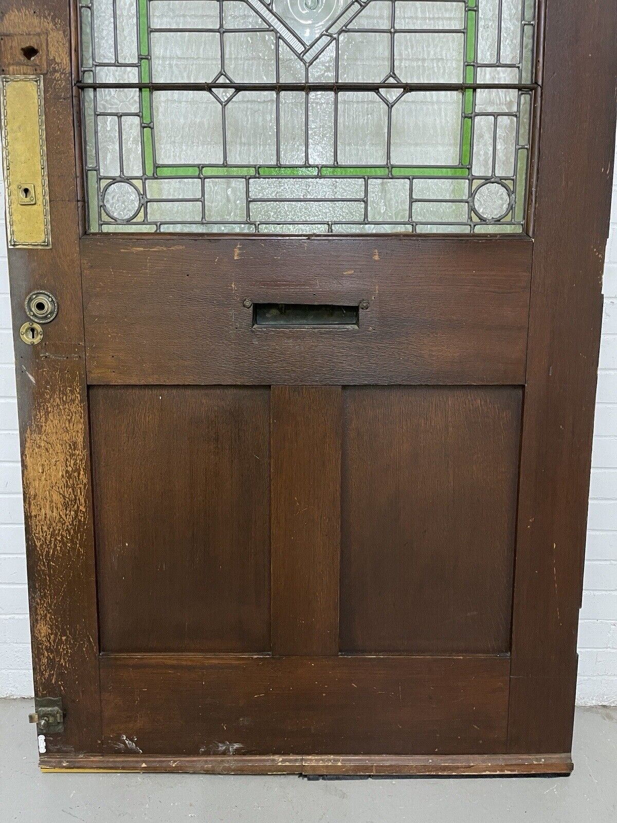 Reclaimed Arts And Crafts Old Oak Wooden Front Door 2120 Or 2125 x 1140mm