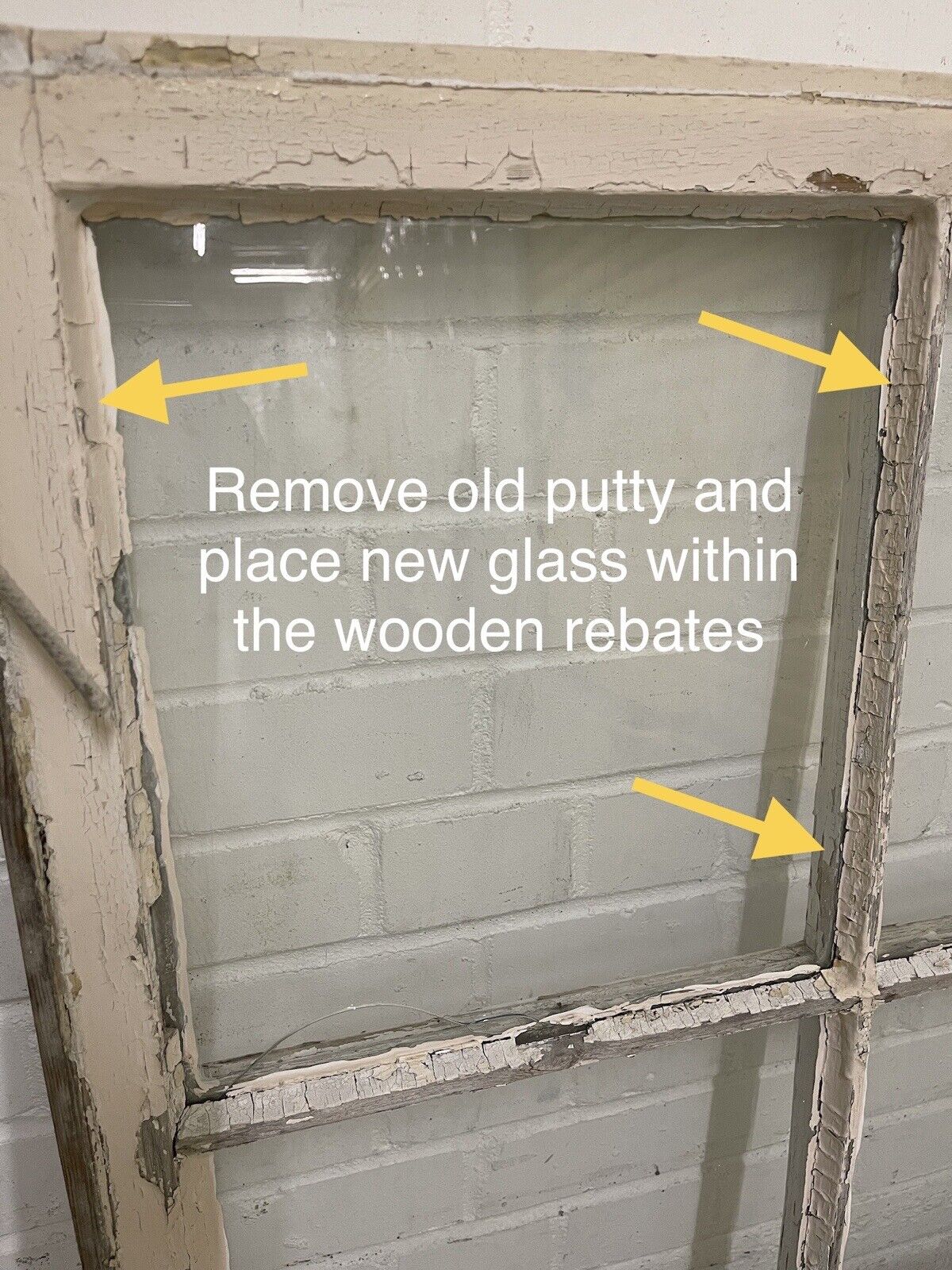 Reclaimed Old Georgian 4 Panel Wooden Window 865 x 725mm
