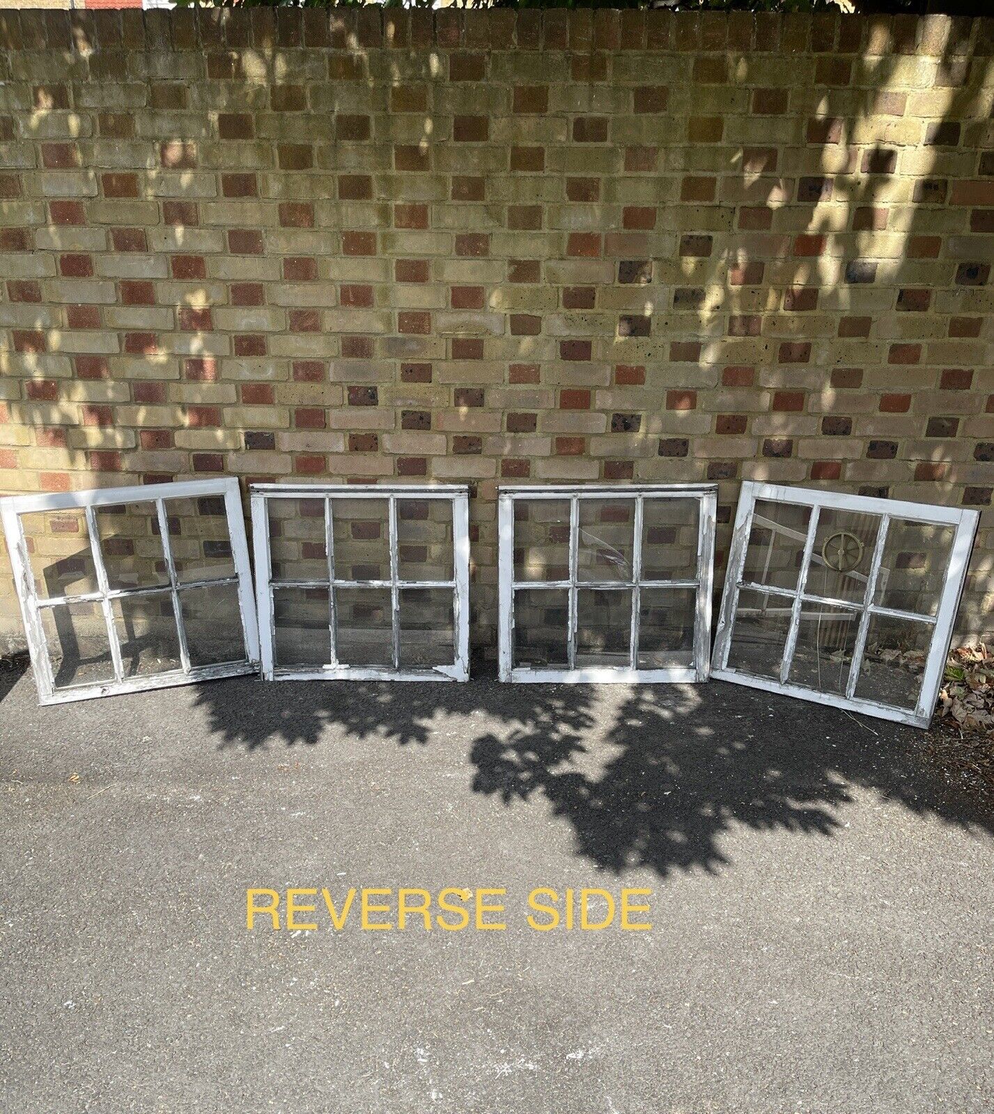 Two Pairs of Modern Georgian 6 Panel Wooden Top and Bottom Windows