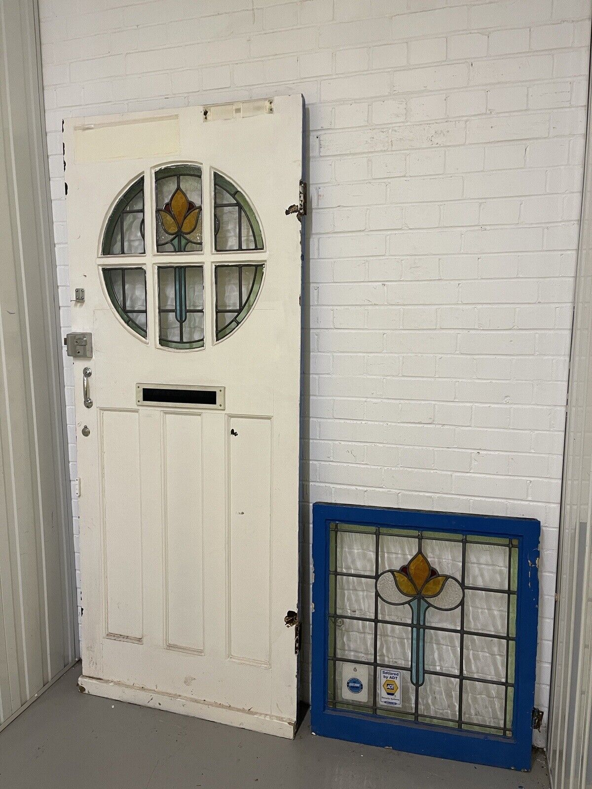 Reclaimed Victorian Georgian Edwardian Wooden Panel Front Door 2080mm x 860mm