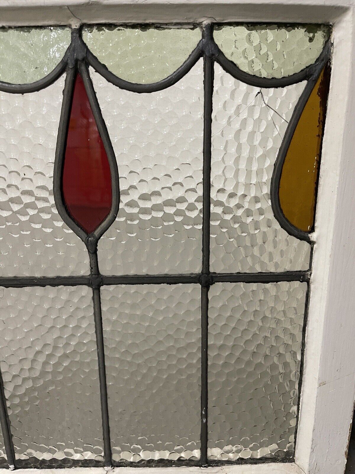 Reclaimed Leaded Light Stained Glass Window Panel 470 x 505mm