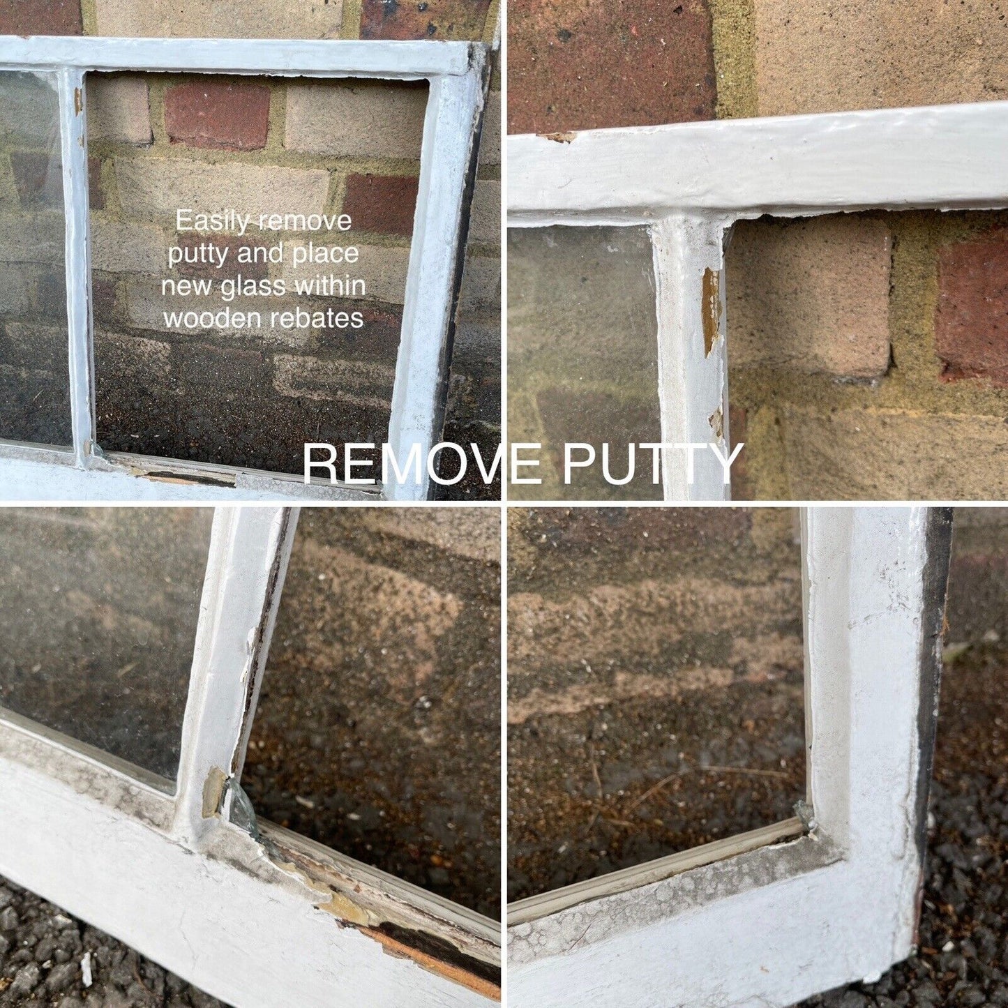 Three Reclaimed Edwardian 3 Panel Wooden Panel Sash Window 1010 x 450 1010 x 470