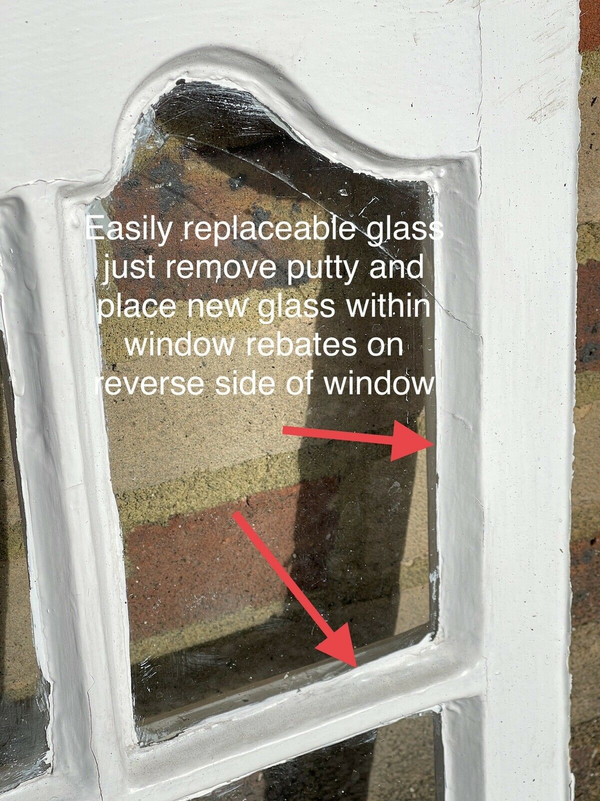 Reclaimed Old Edwardian Arch Sash Wooden Window 605 x 390mm