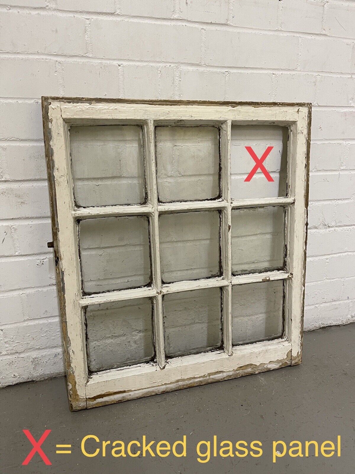Reclaimed Old Georgian 9 Panel Wooden Window 570 x 630mm