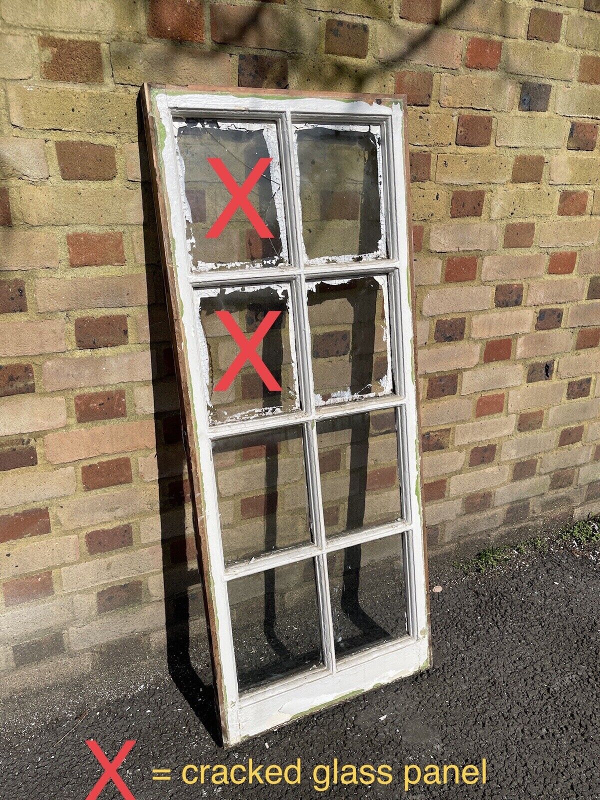 Reclaimed Old Georgian 8 Panel Wooden Window 1310 x 535mm