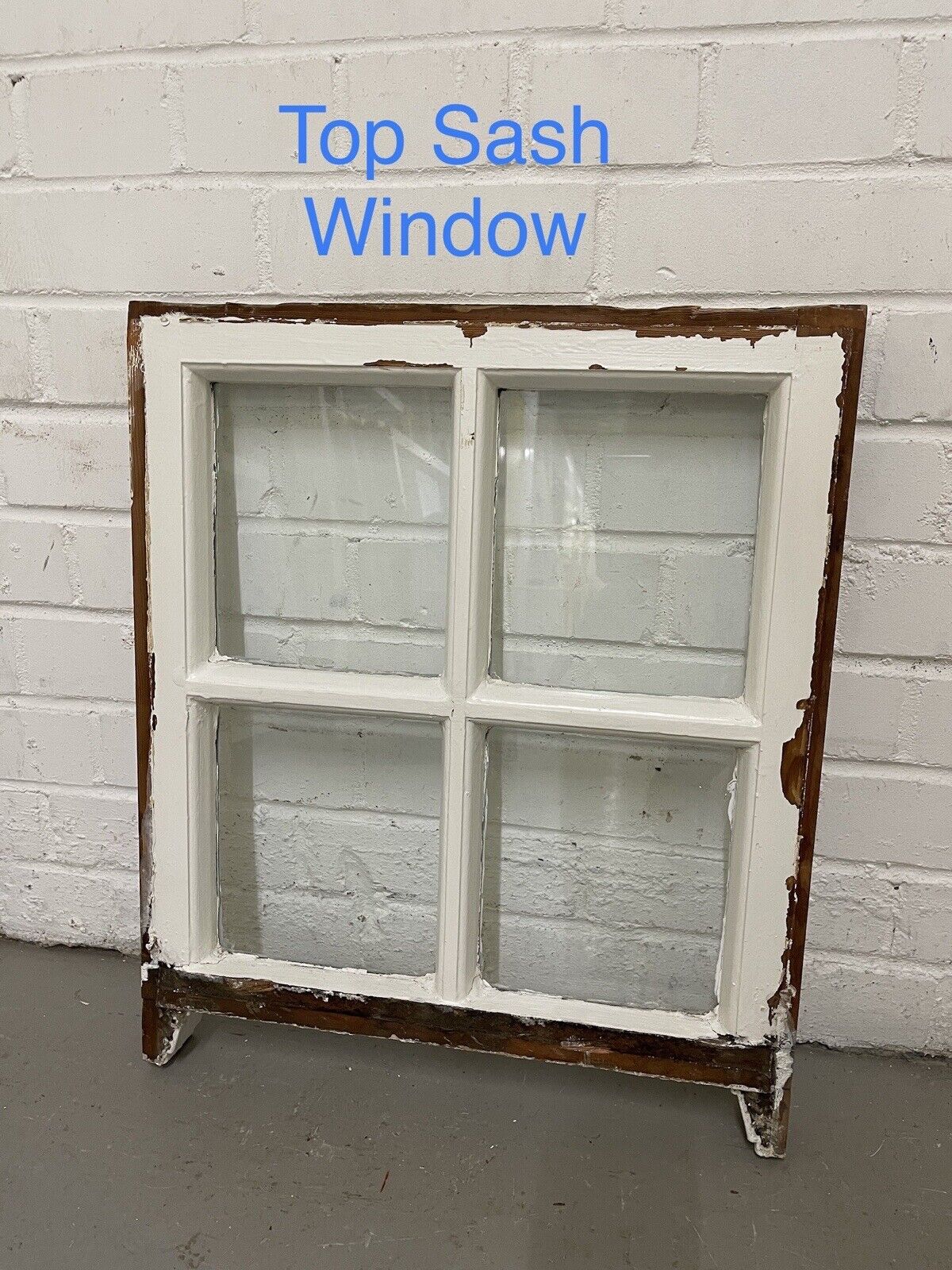 Pair Of Reclaimed Georgian 4 Panel Wooden Panel Sash Window 547 x 463mm