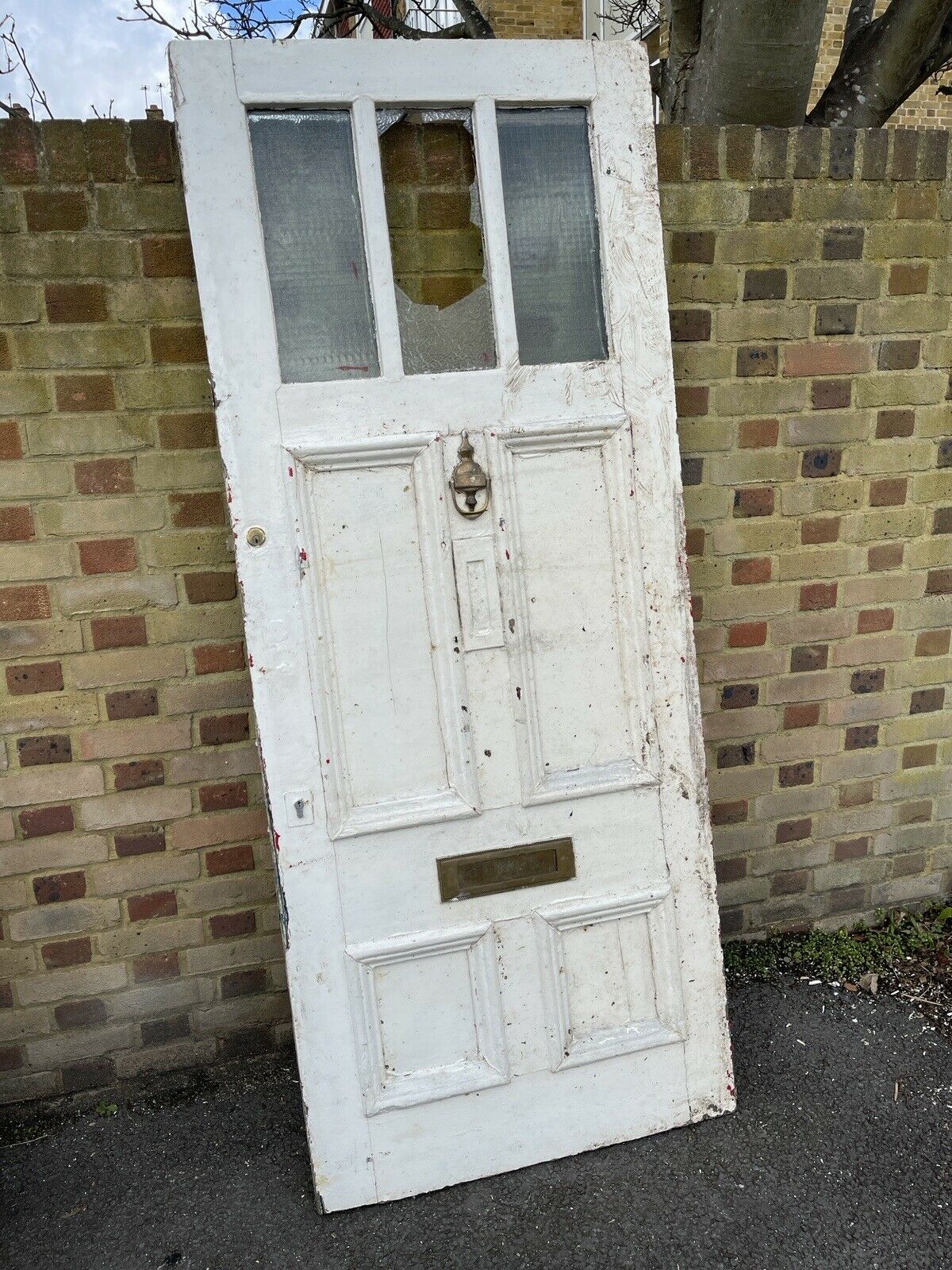 Reclaimed Old Edwardian Victorian Wooden Panel Front Door 2155mm x 890mm