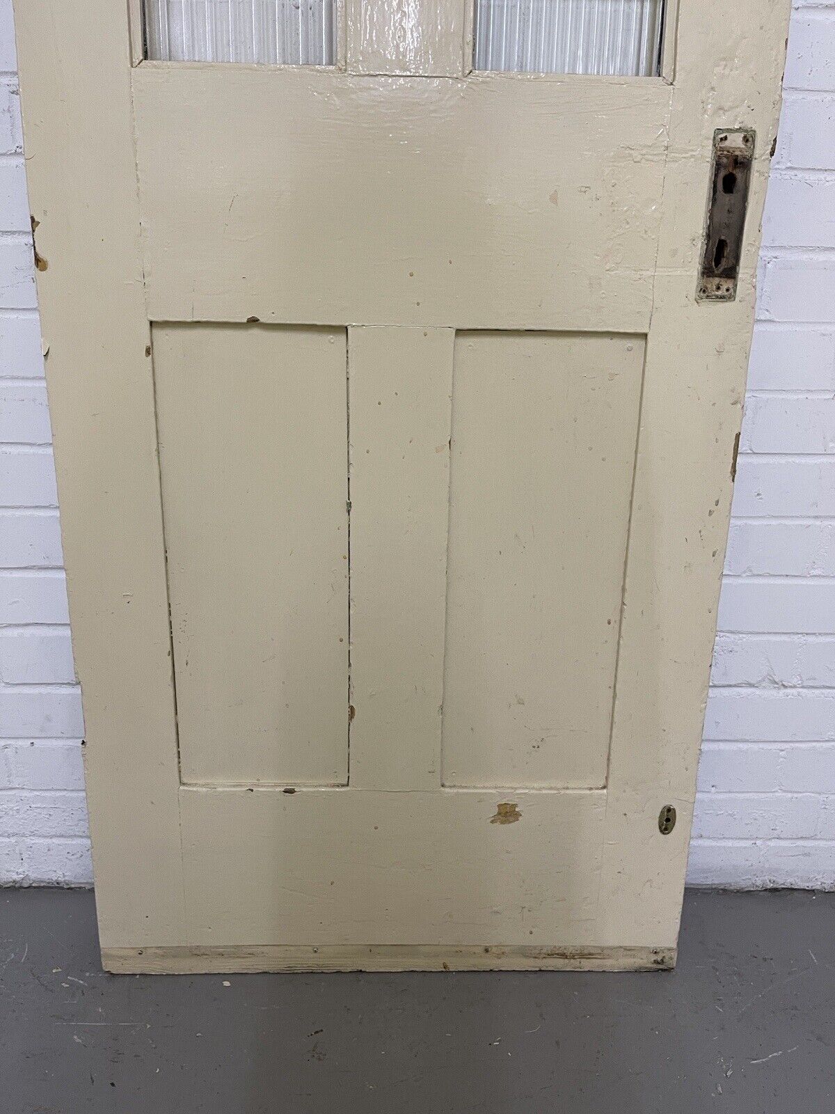 Reclaimed Reeded Glass Victorian Pine Internal 4 panel Door 1960 x 705mm