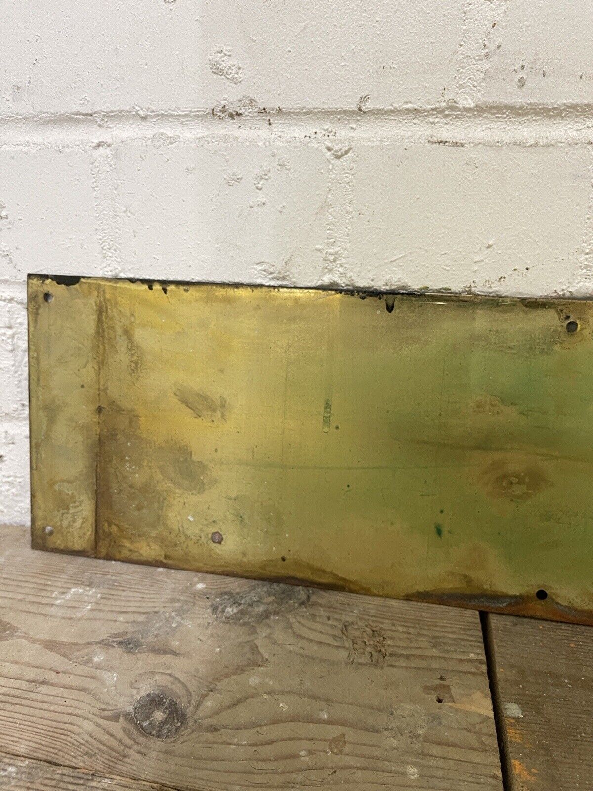 Reclaimed Vintage Old Brass Door Kickplate Kick Plate Guard Hardware