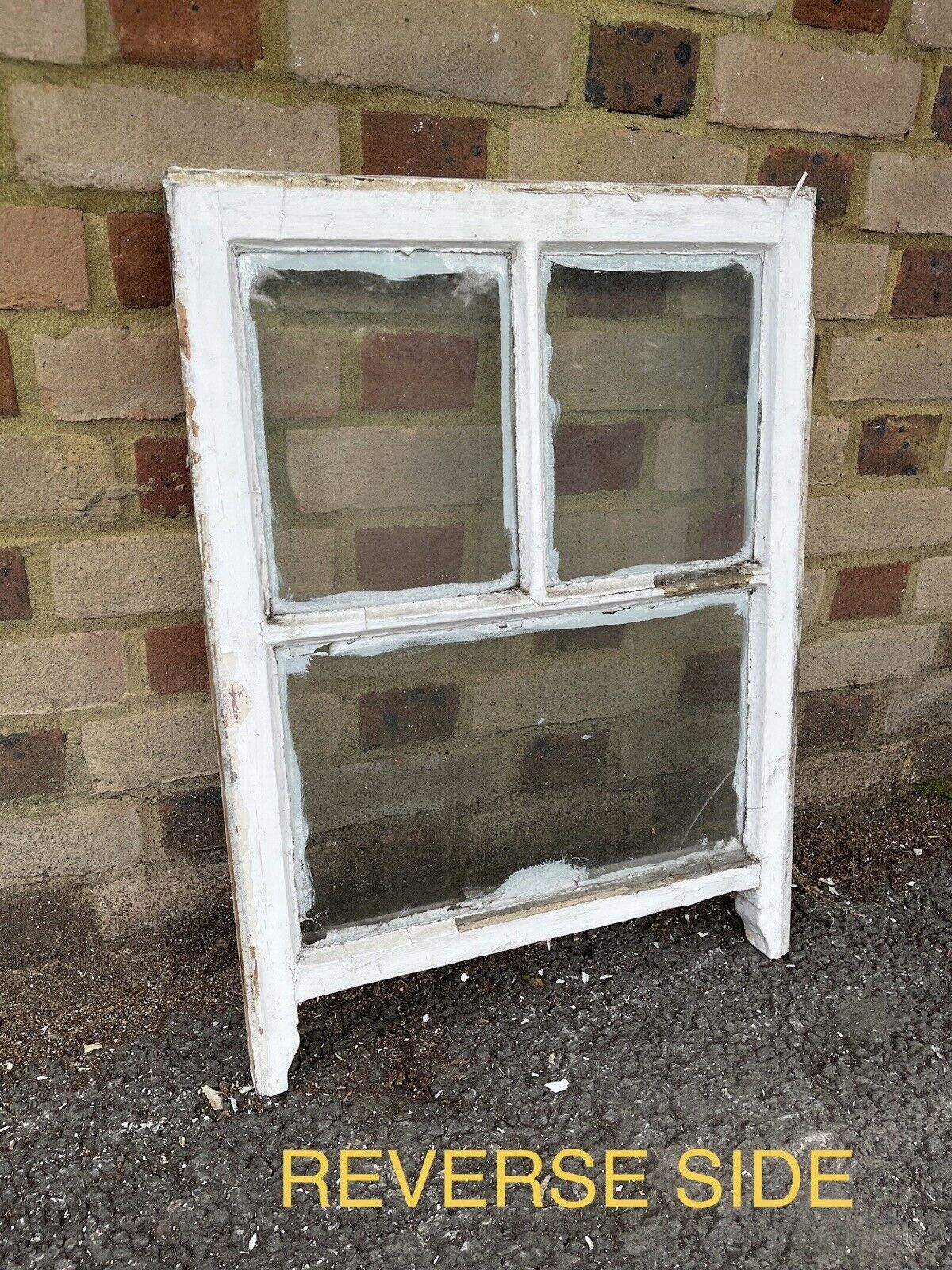 Reclaimed Old Georgian 3 Panel Wooden Sash Window 520 x 705mm