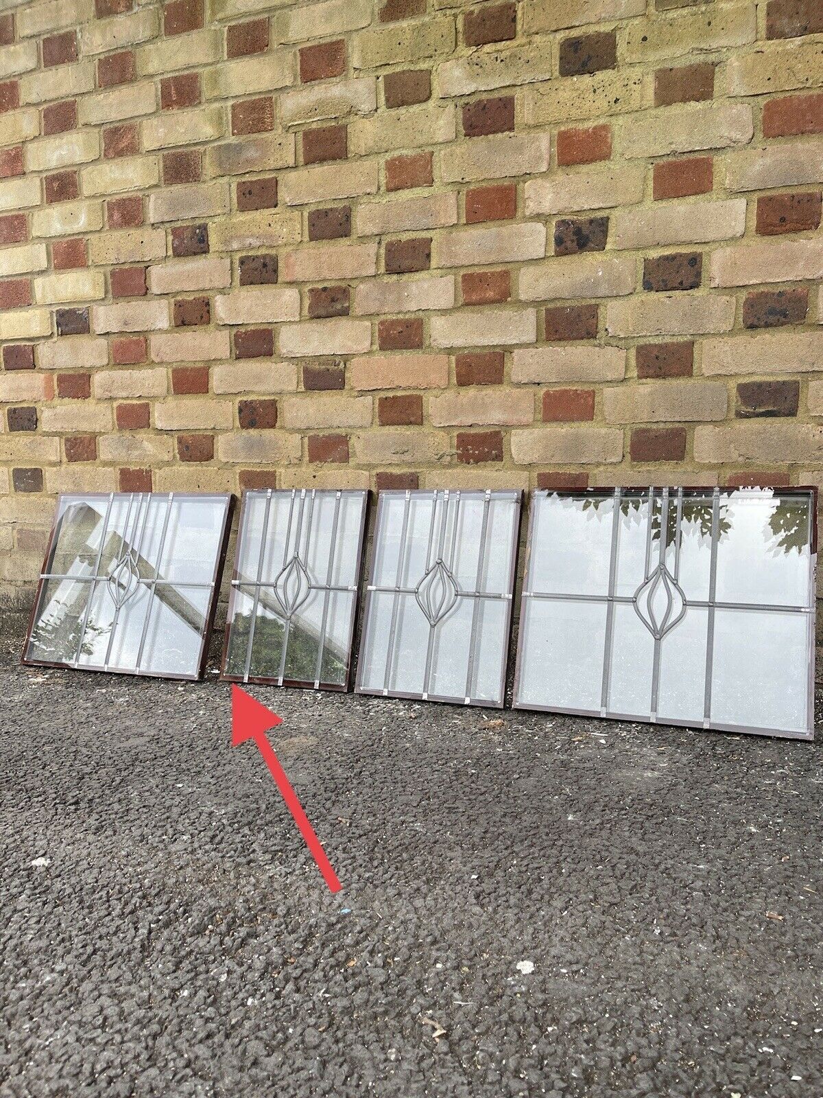 Job Lot Of Four Leaded Light Double Glazed Stained Glass Panes Panels