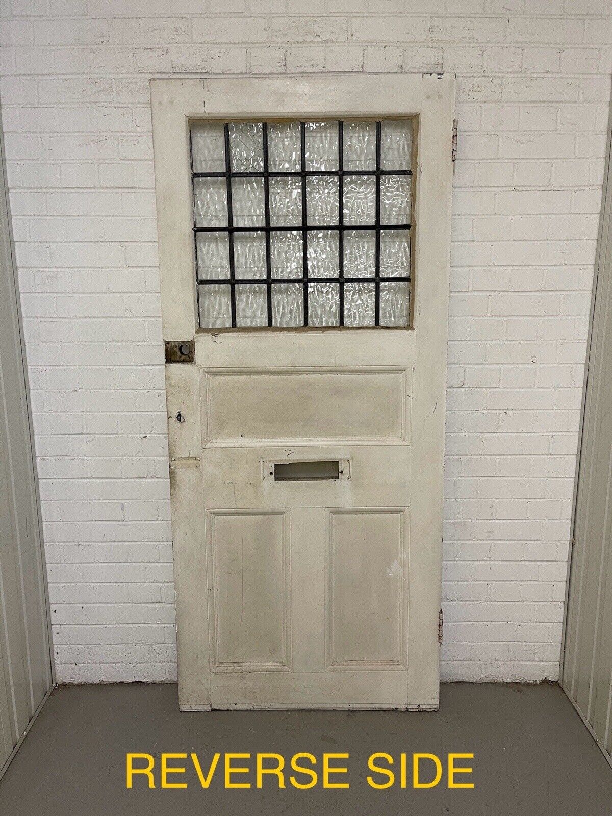 Reclaimed Leaded Light Victorian Edwardian Wooden Front Door 1980 1985 x 874mm