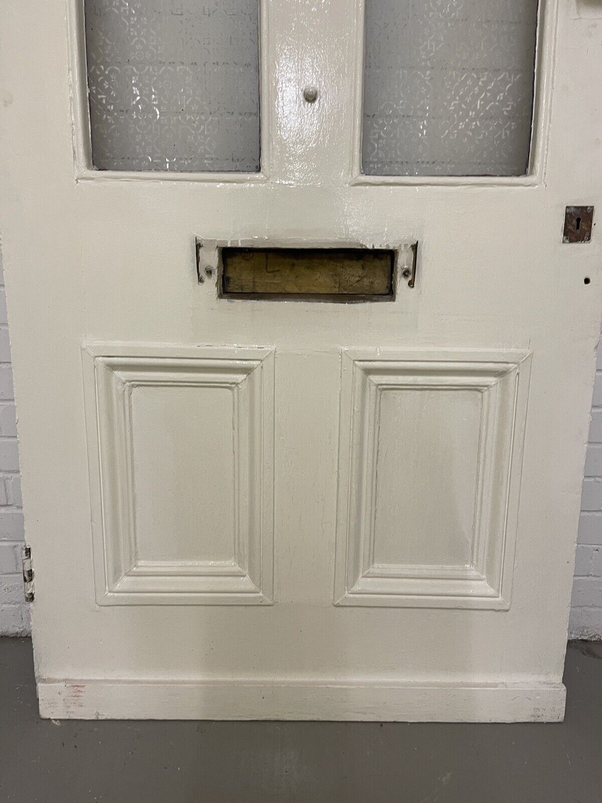 Reclaimed Old Victorian Wooden Panel Front Door Etched Glass 2170 or 2175 x 990