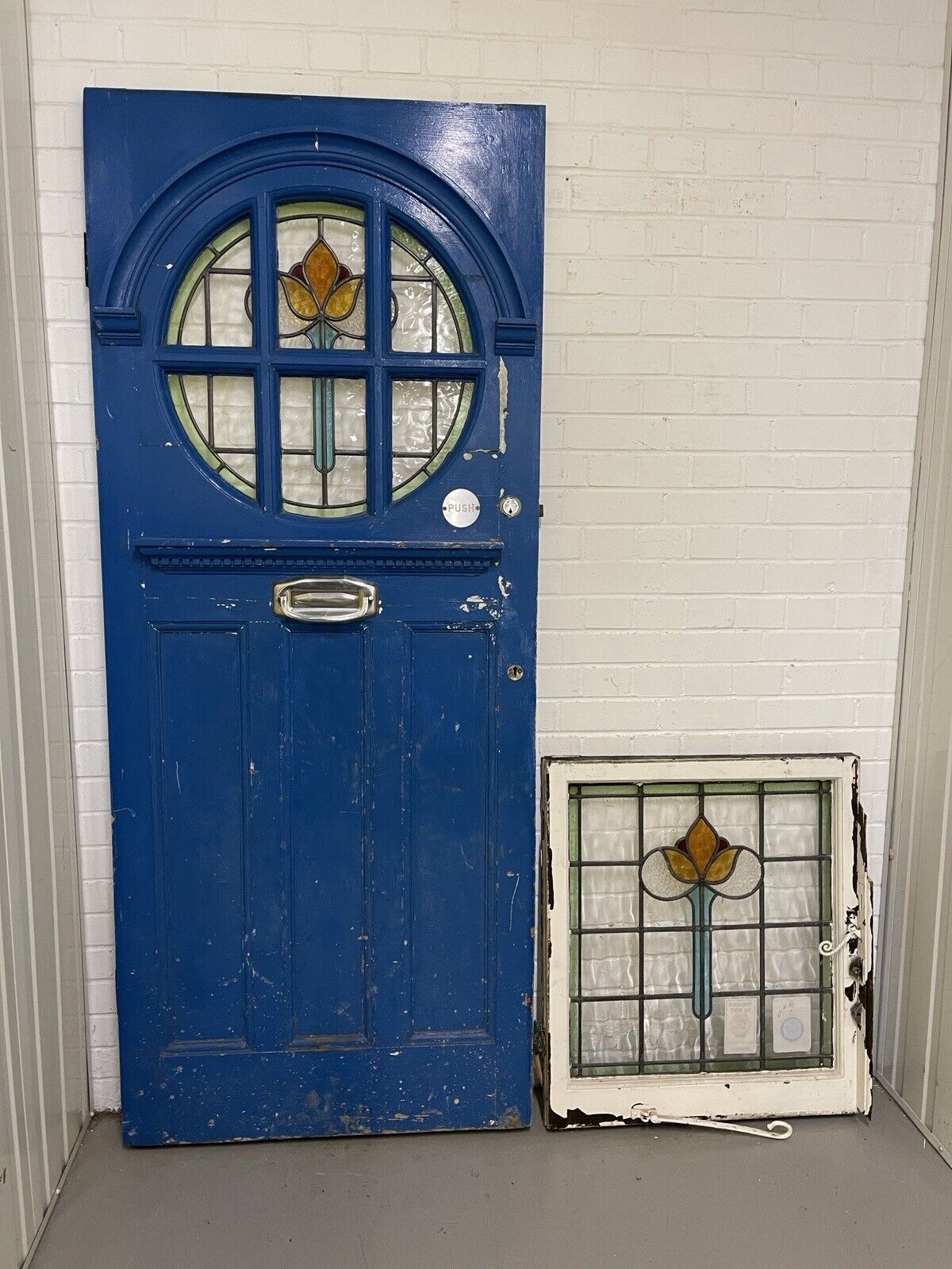 Reclaimed Victorian Georgian Edwardian Wooden Panel Front Door 2080mm x 860mm