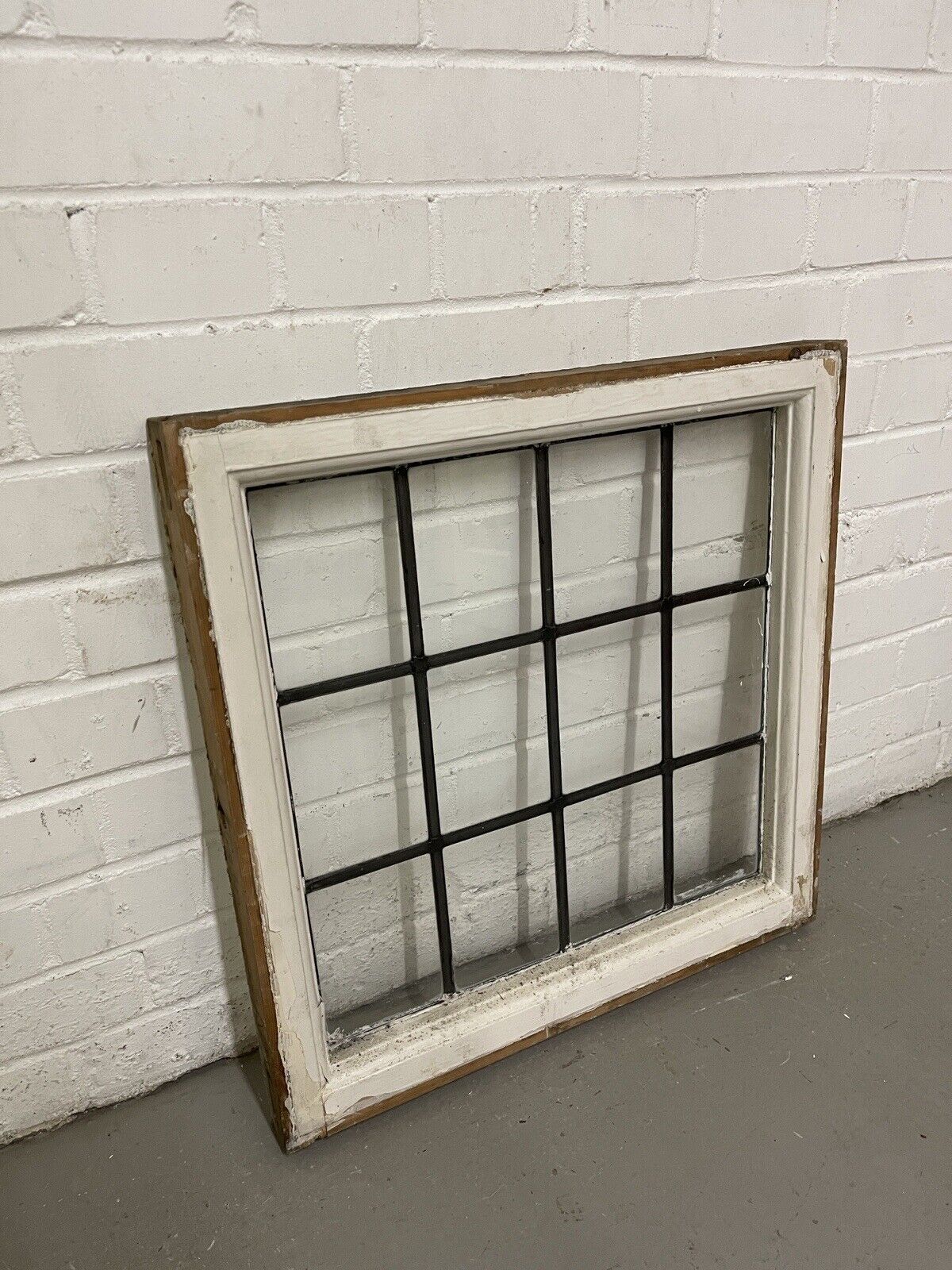 Reclaimed Leaded Light Panel Wooden Windows 565 x 573mm