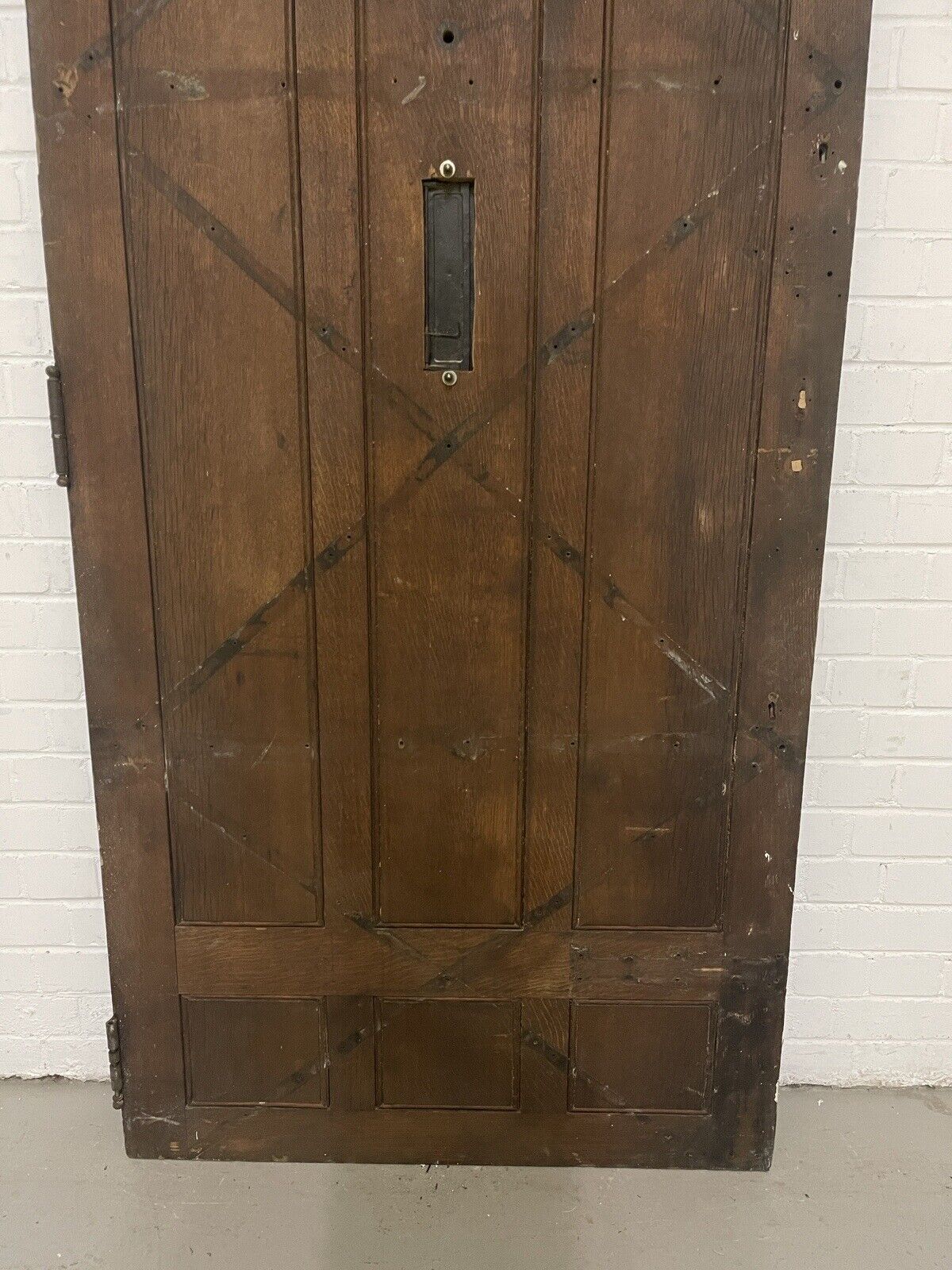 Reclaimed Old Oak Metal Studded Wooden Front Door 2060mm x 900mm