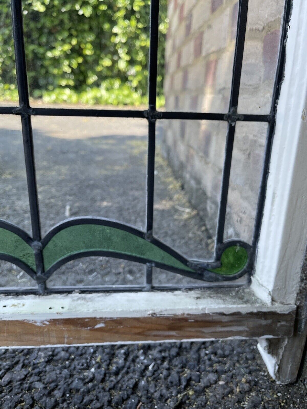 Reclaimed Leaded Light Stained Glass Art Nouveau Window Panel 835 x 530mm