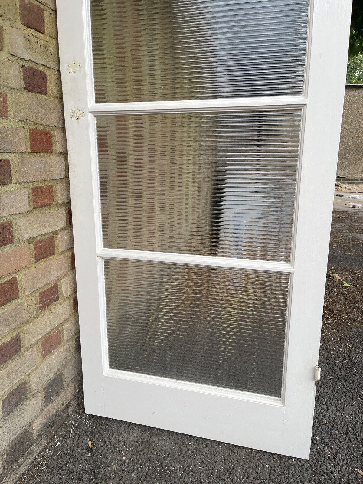 Reclaimed Reeded Glass Internal Or External Door 1965 x 762mm