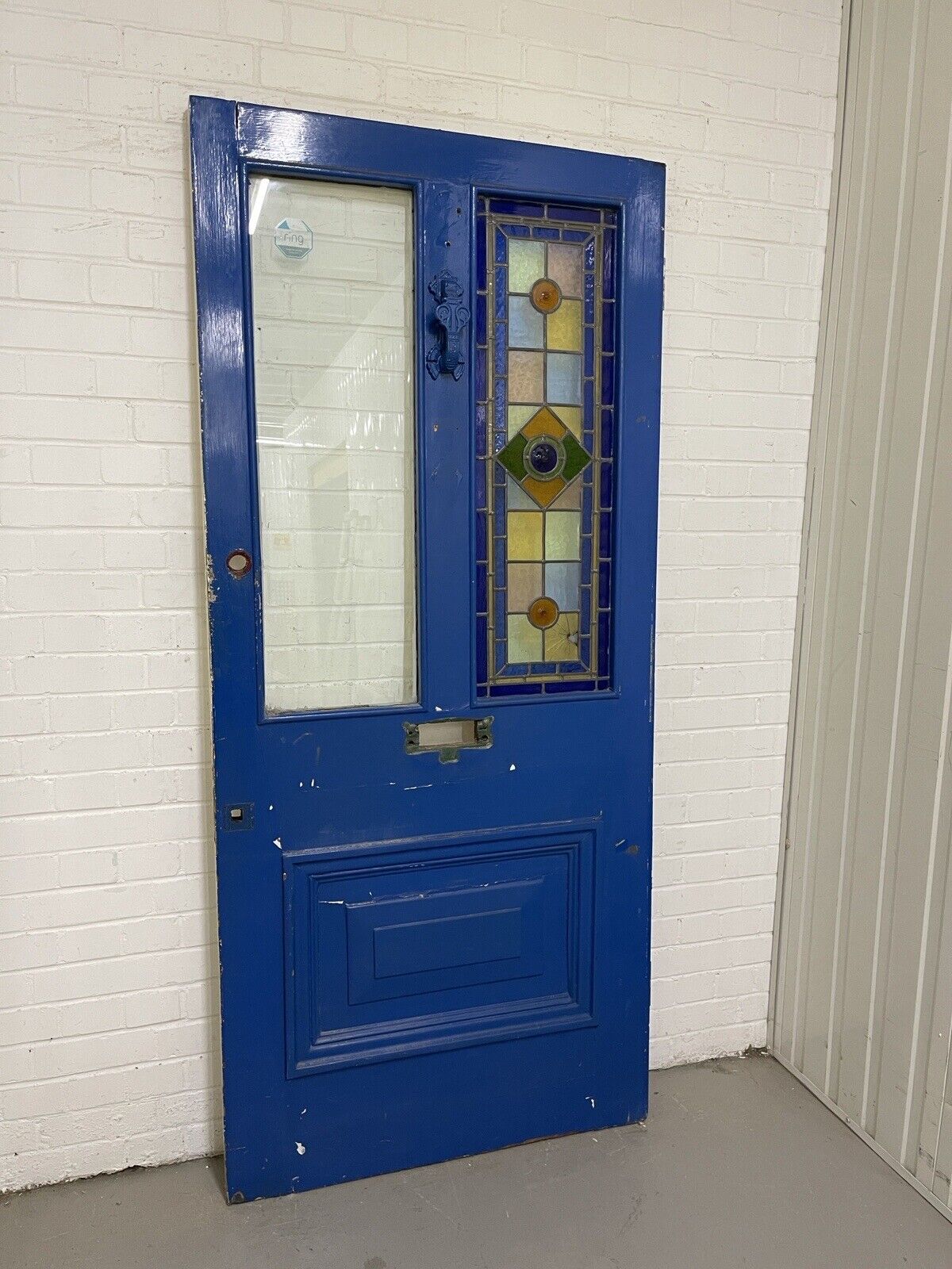 Reclaimed Victorian Stained Glass Wooden Panel External Front Door 2040 x 915mm