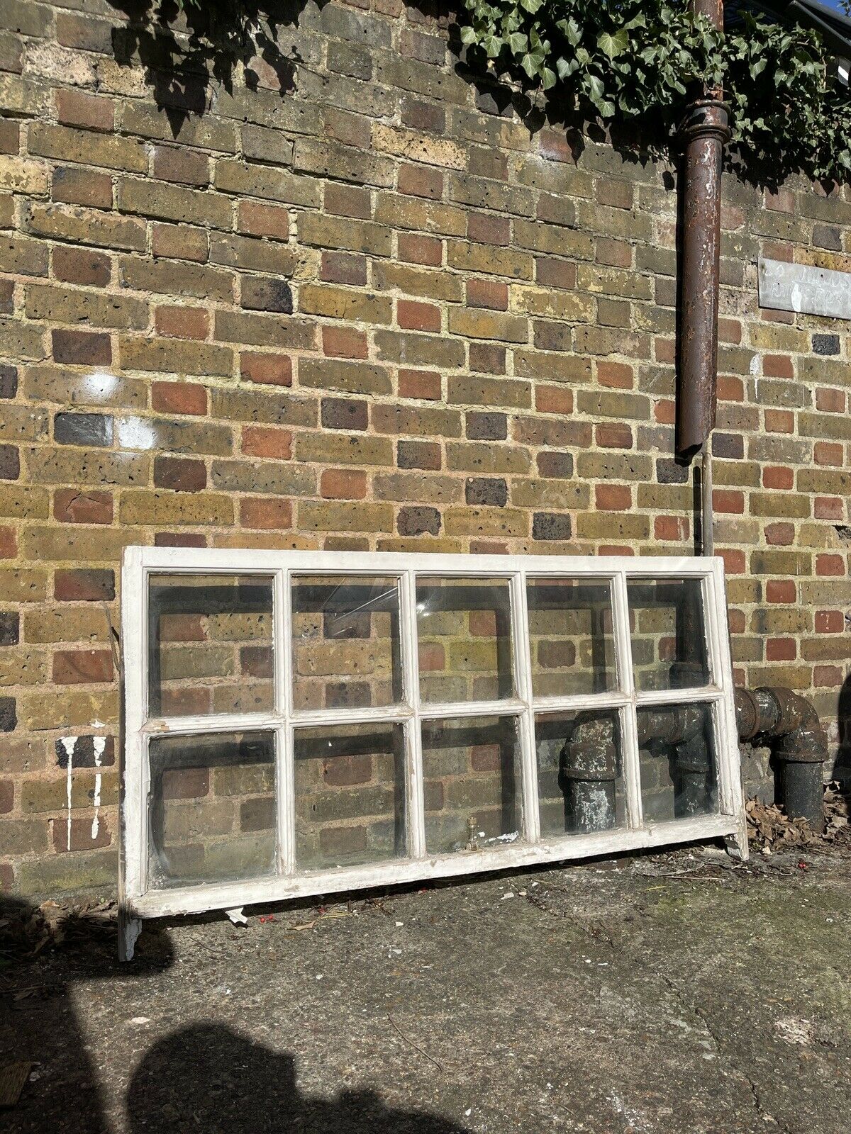 Large Reclaimed Old Georgian 10 Panel Wooden Sash Window