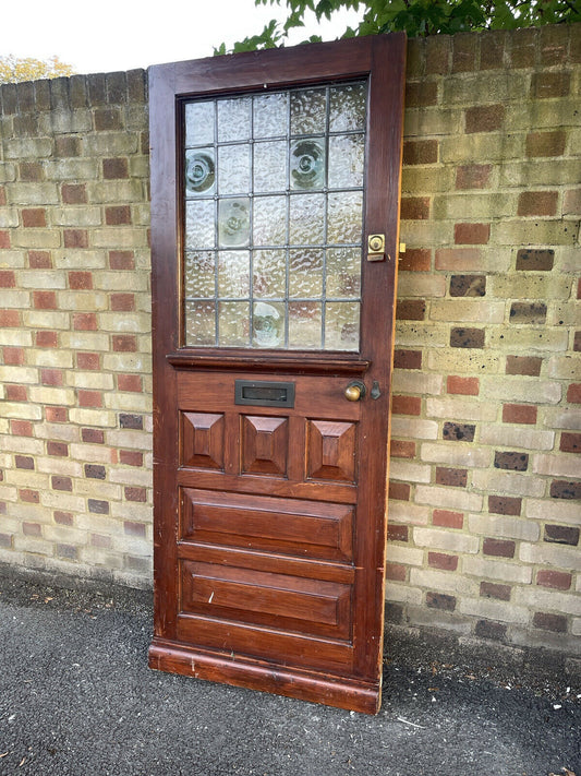 Reclaimed Old Victorian Edwardian Wooden Panel External Front Door 2030 x 810mm
