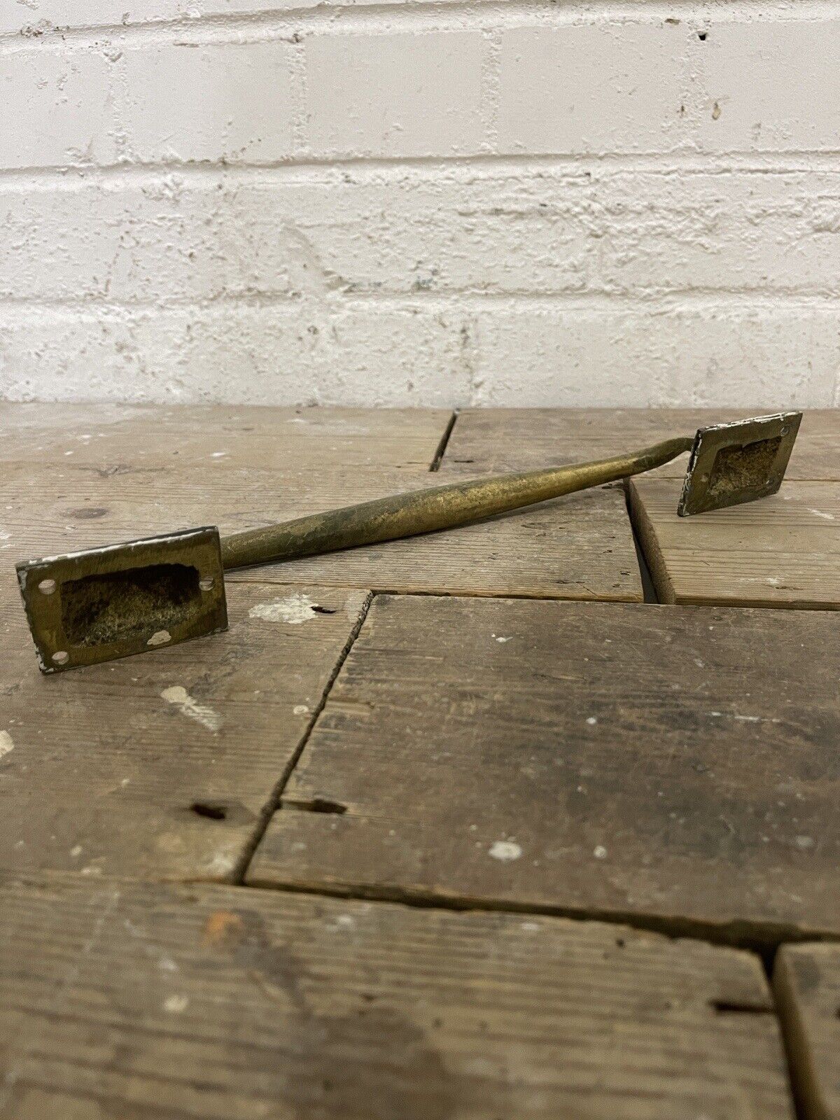 Reclaimed Old Brass Door Handle Shop Pull Antique