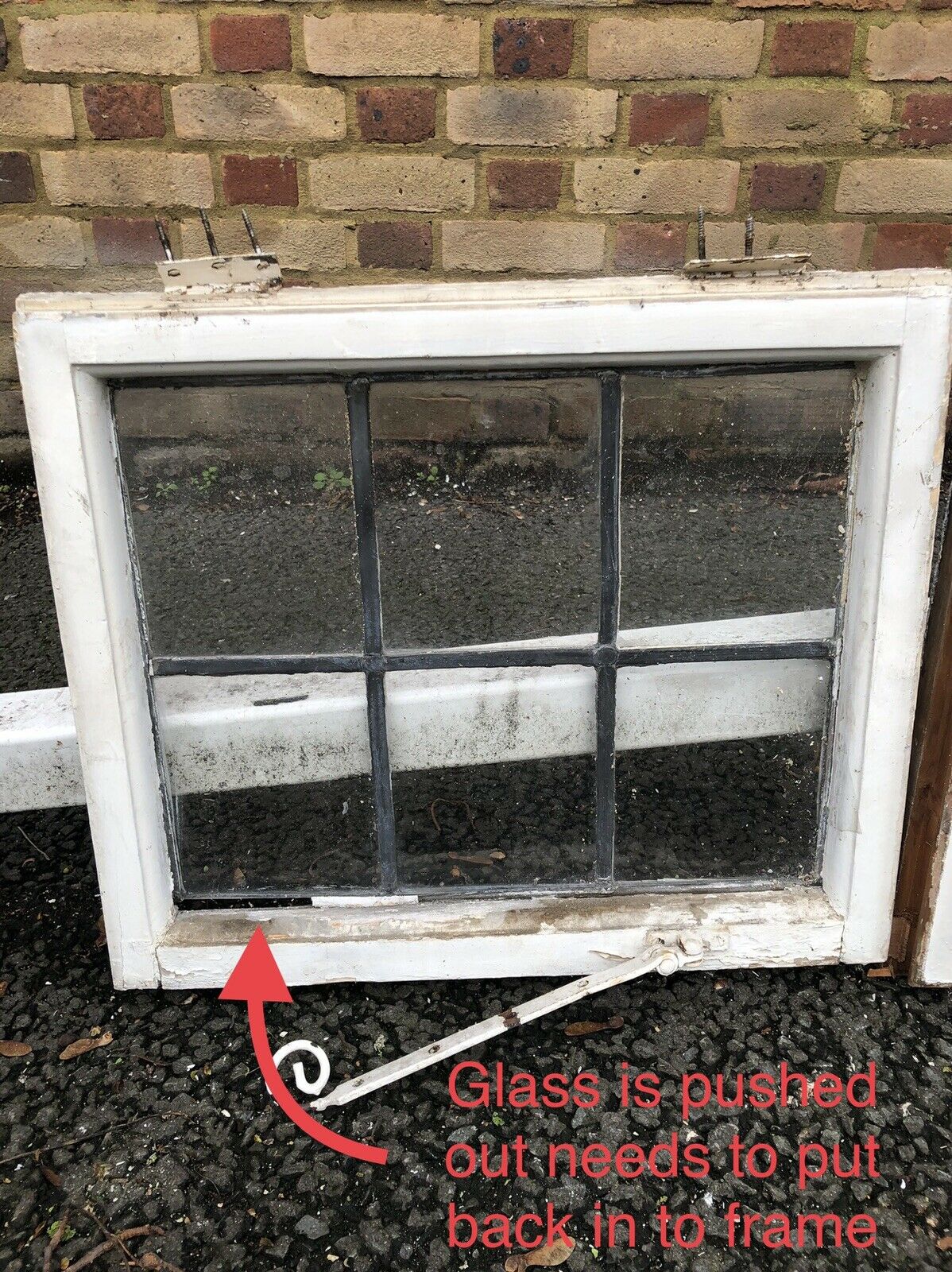Job Lot Of Four Small Reclaimed Leaded Light Panel Wooden Windows