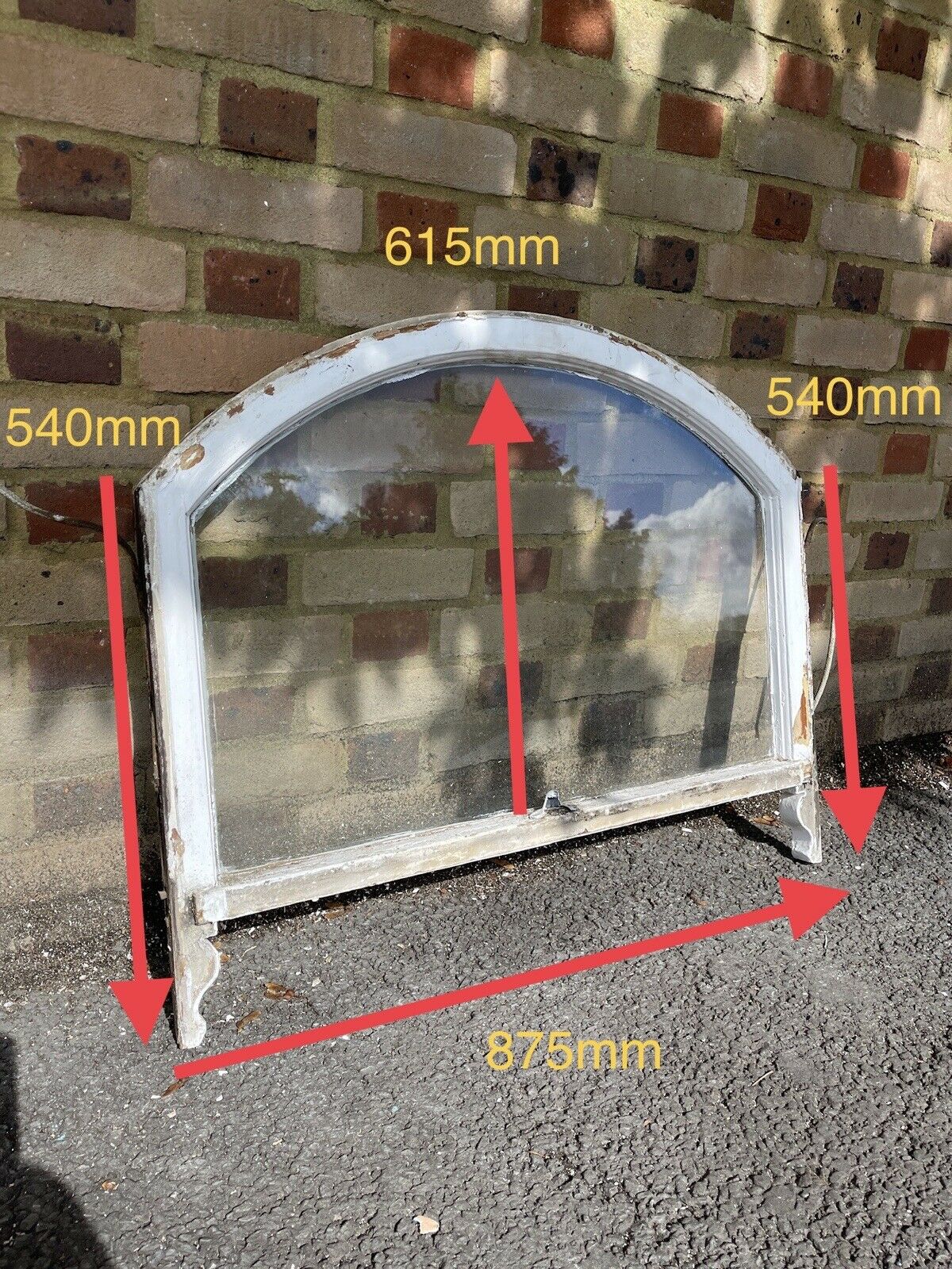 Reclaimed Old Edwardian Arch Wooden Sash Window 615 x 875mm