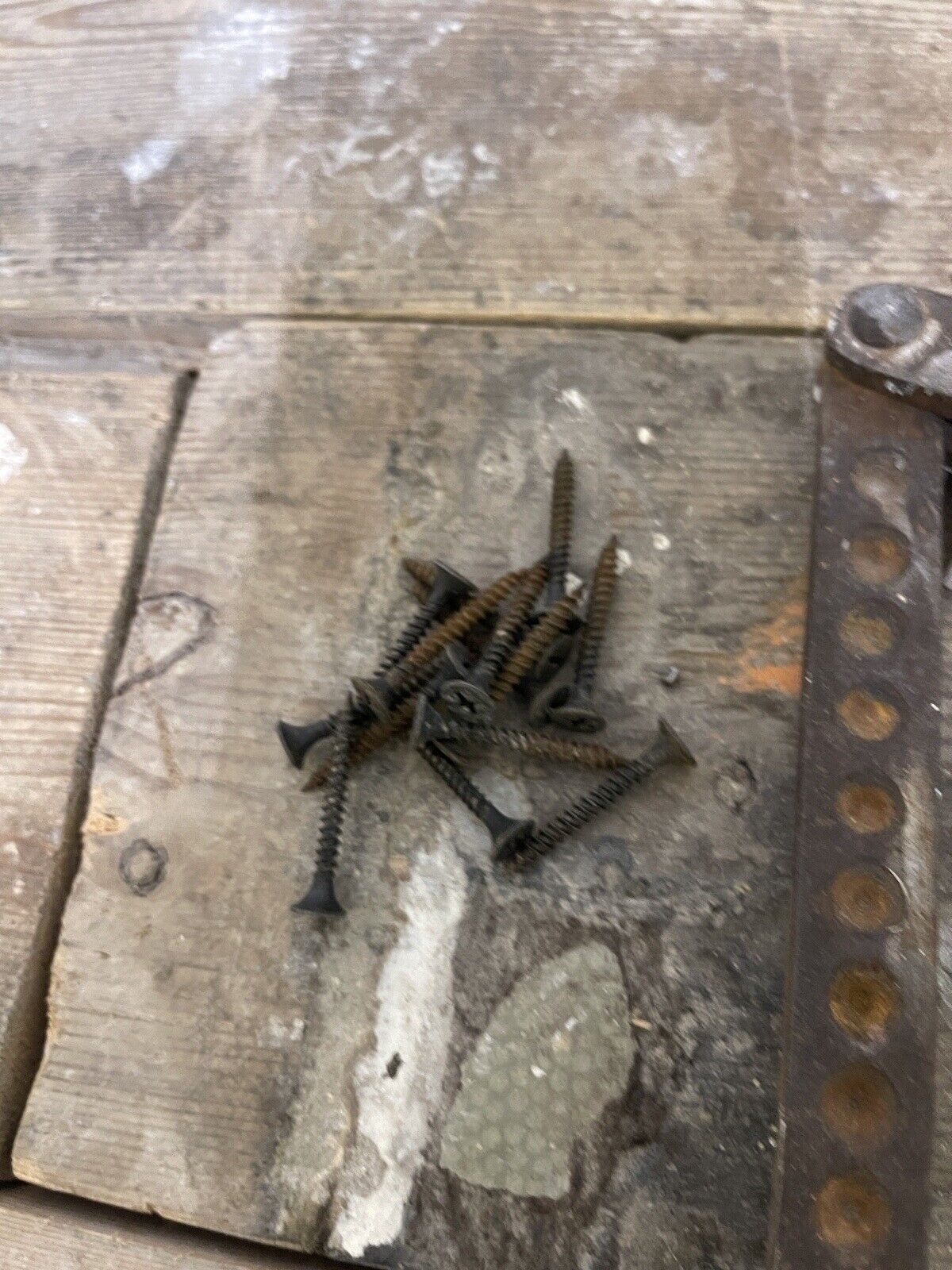 Large Pair Of Reclaimed Antique Old Cast Iron Window Handles and a Stay