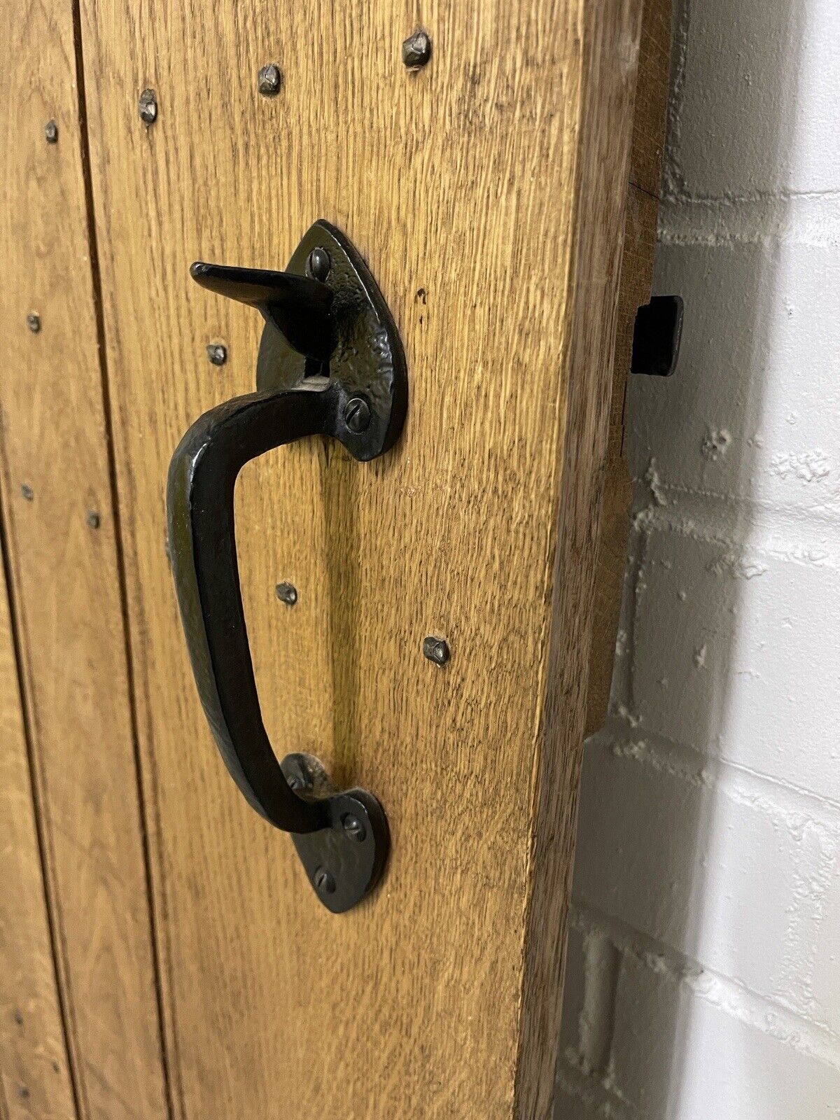 Reclaimed Oak Old Handmade Studded Ledge and Brace door 1800 x 590mm