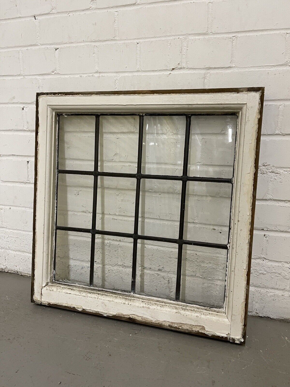 Reclaimed Leaded Light Panel Wooden Windows 565 x 570mm