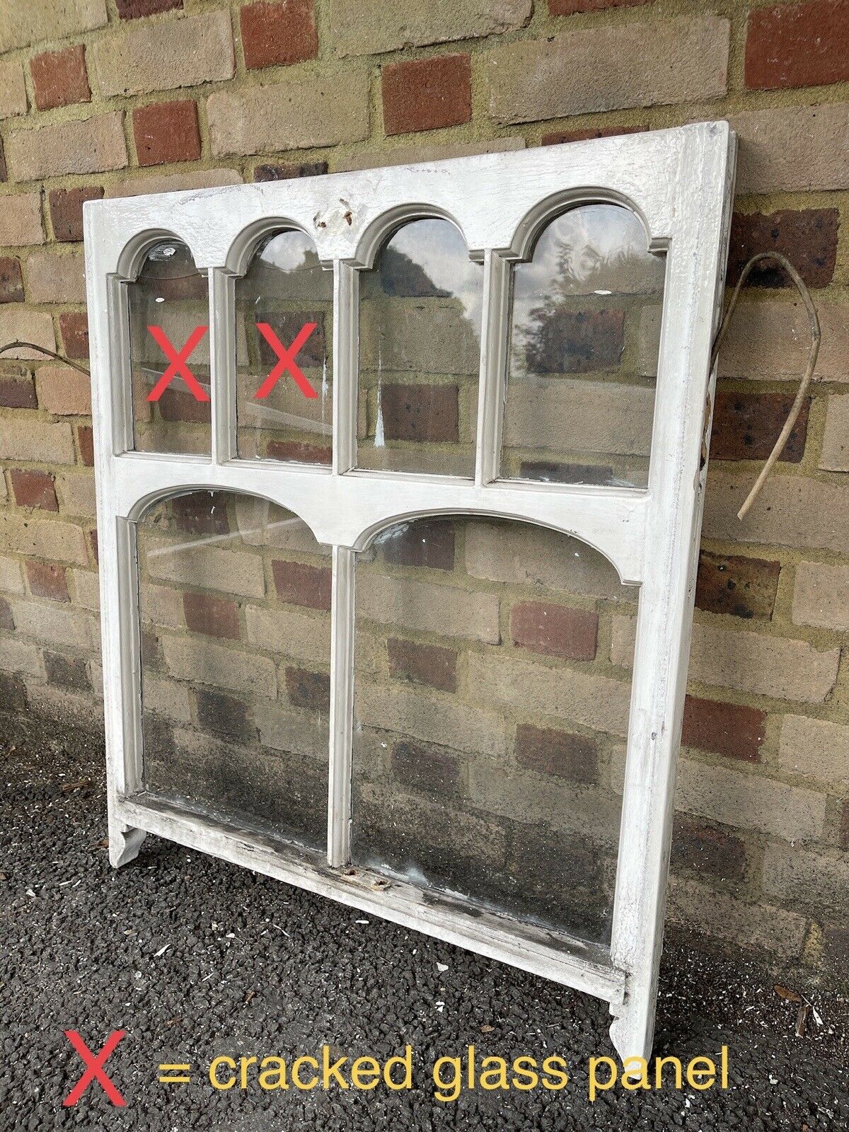 Reclaimed Old Edwardian Arch Sash Wooden Window 890 x 760mm