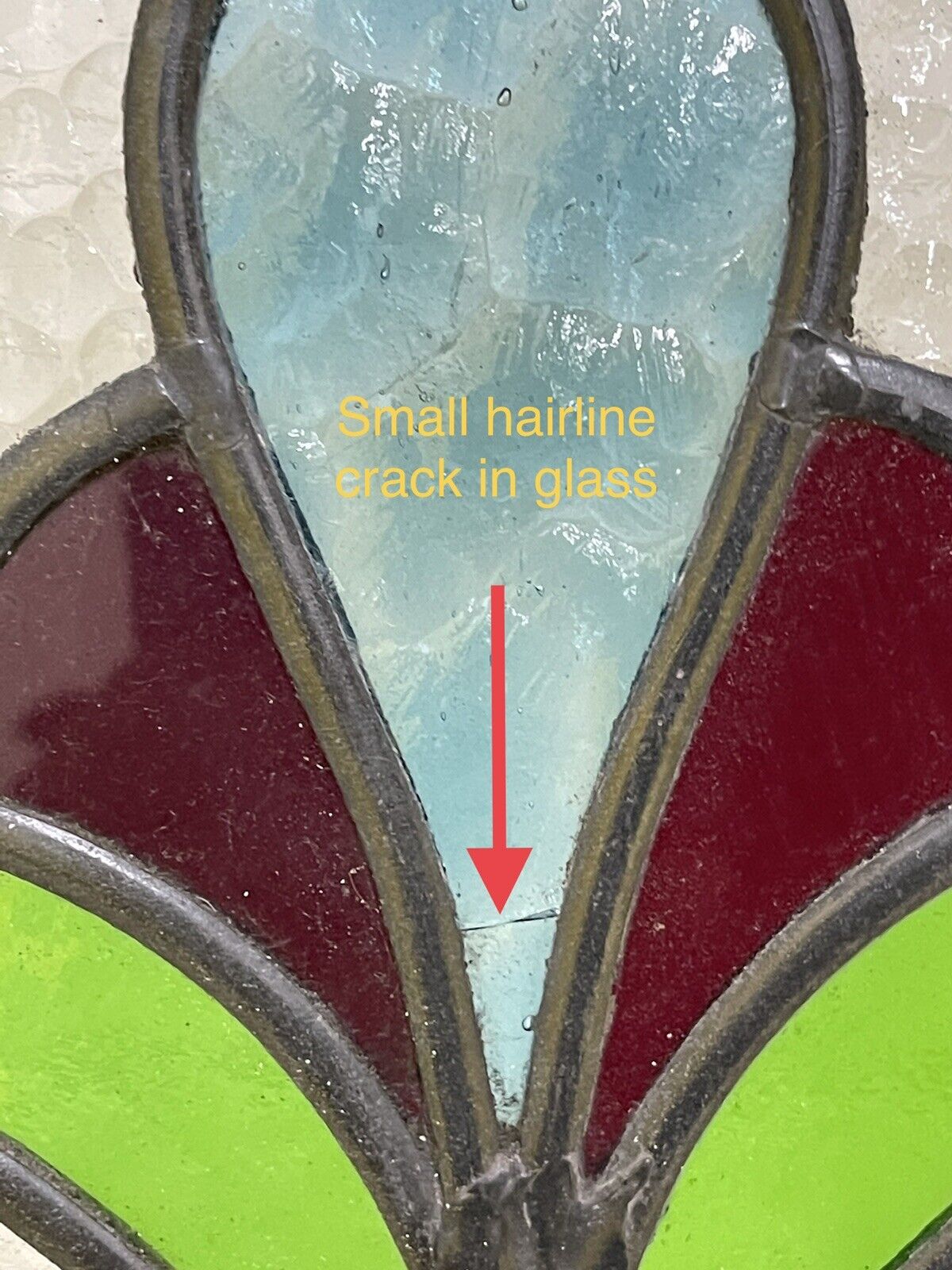 Reclaimed Leaded Light Stained Glass Art Nouveau Wooden Window Panel