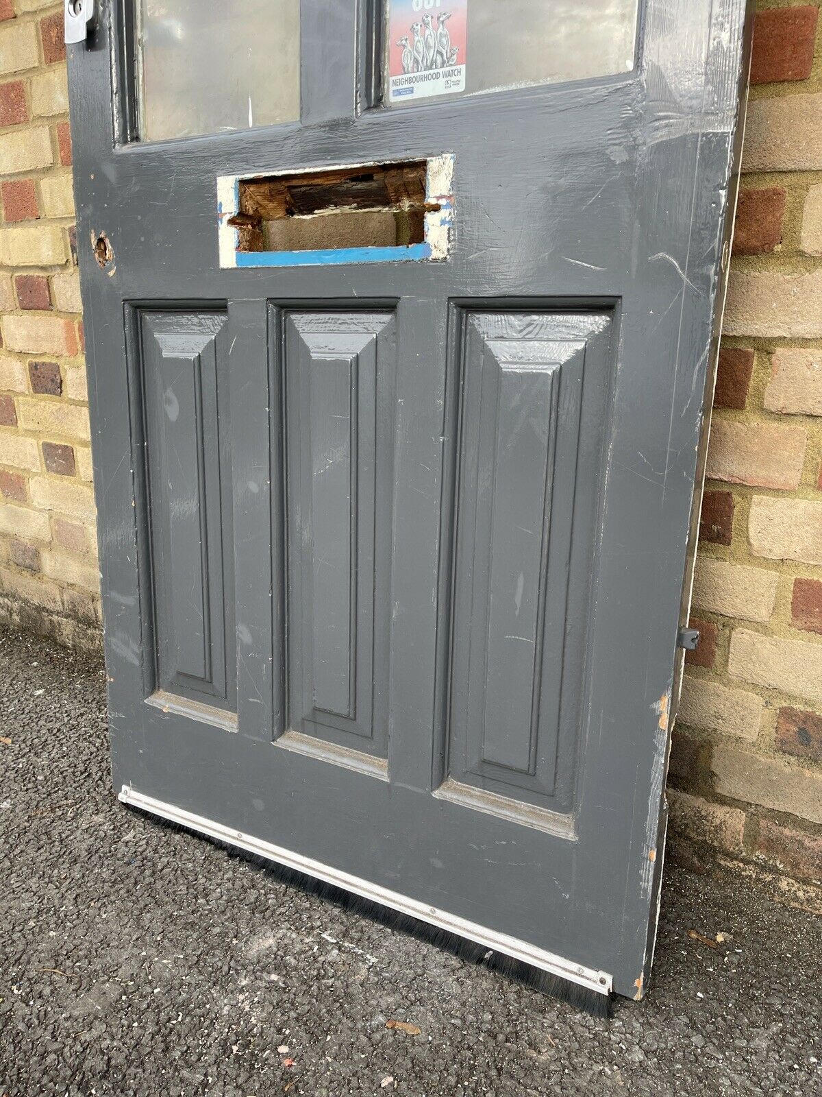 Reclaimed Old Edwardian Victorian Wooden Panel Front Door 2020mm x 815mm