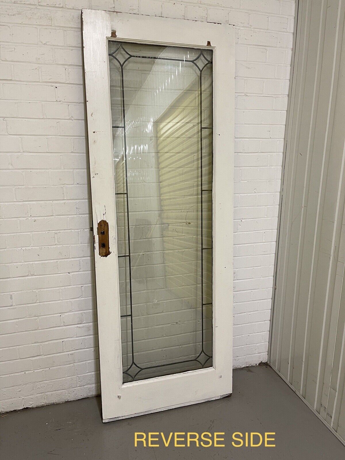 Reclaimed Old Double Glazed Glass Oak Wooden Door Side Back Door 1995 x 744mm