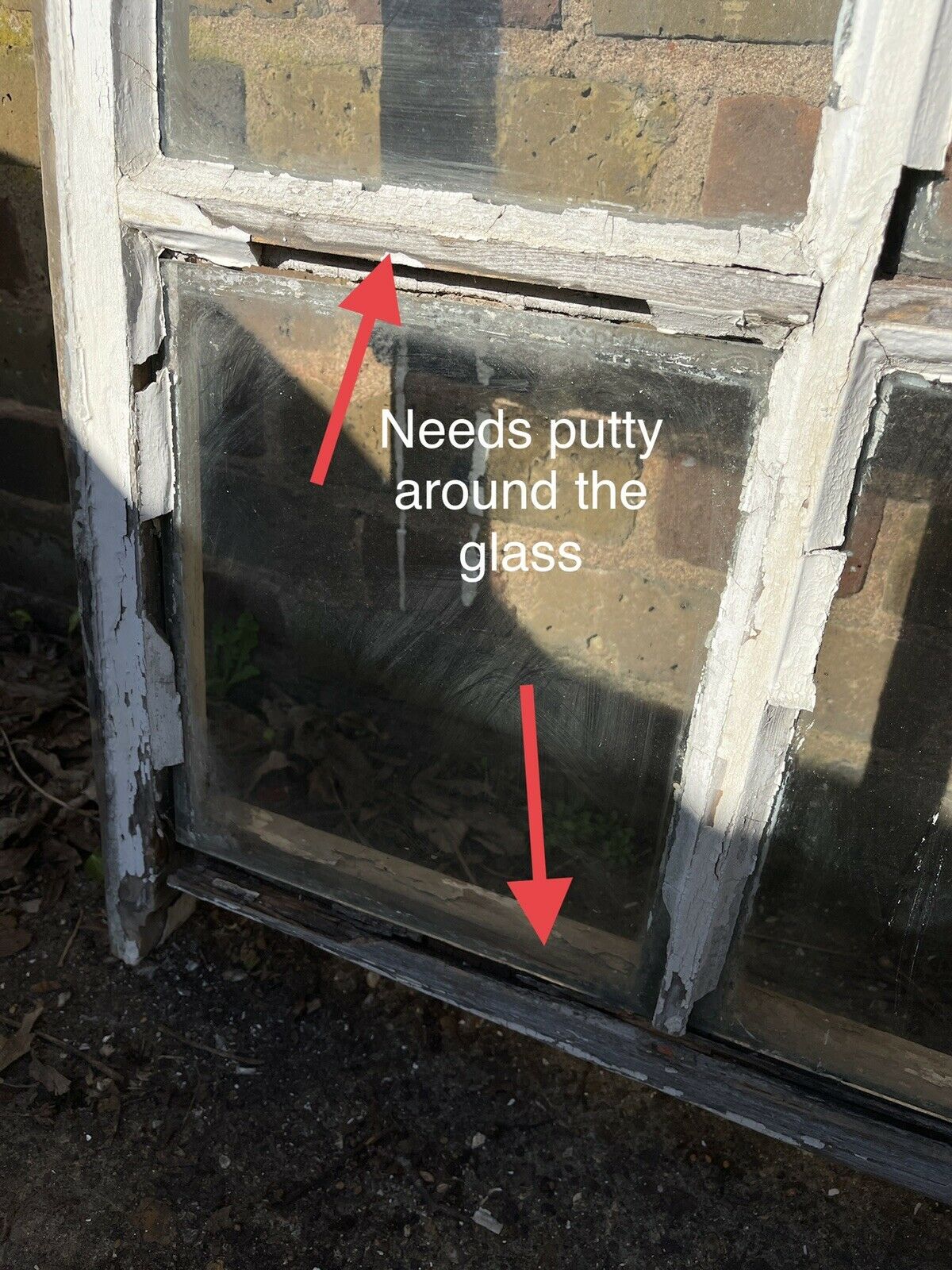 Large Reclaimed Old Georgian 10 Panel Wooden Sash Window