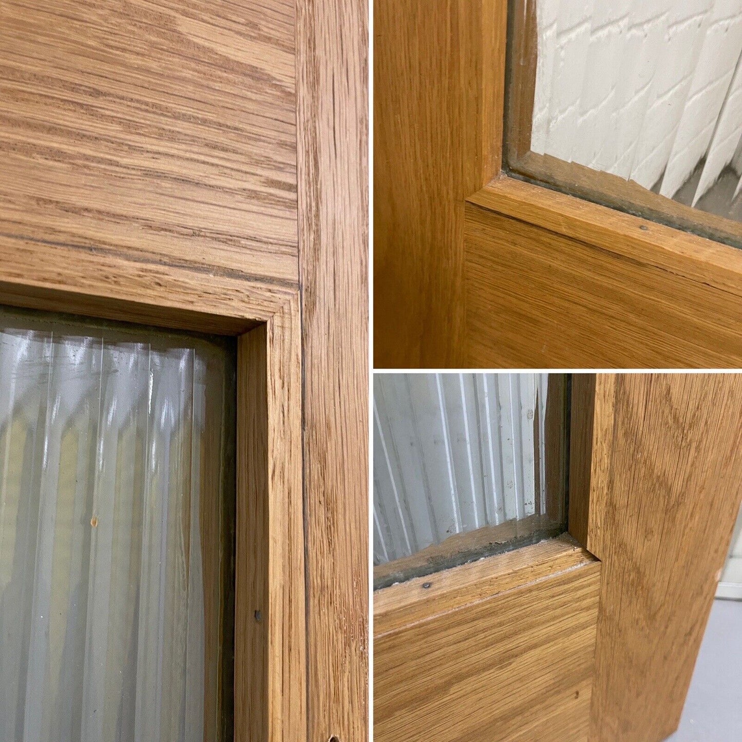 Reclaimed  Reeded Glass Arts and Craft Internal Door 1945 x 715mm