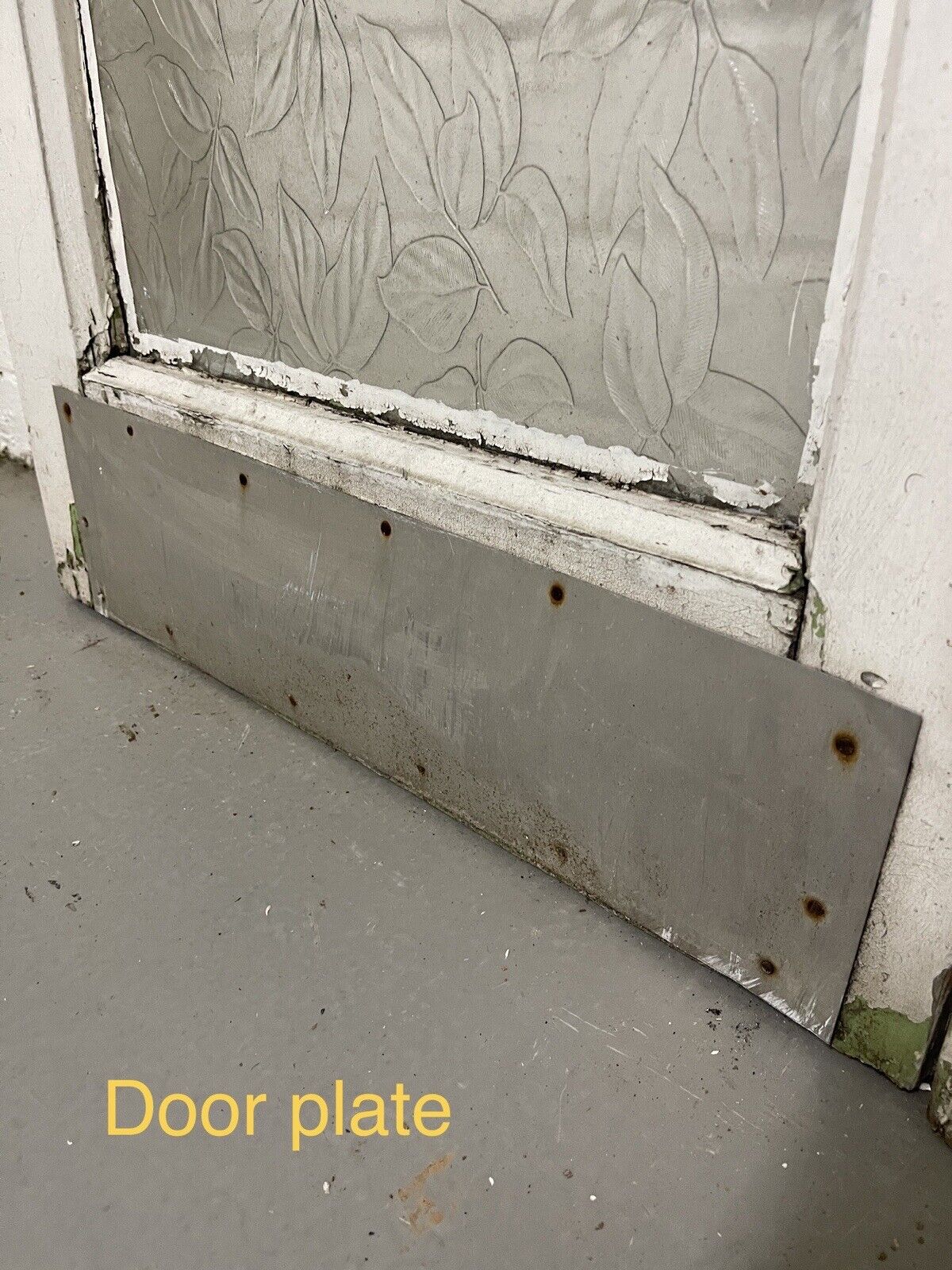 Reclaimed Old French Single Panel Floral Glass Wooden Double Doors 1965 x 1160mm