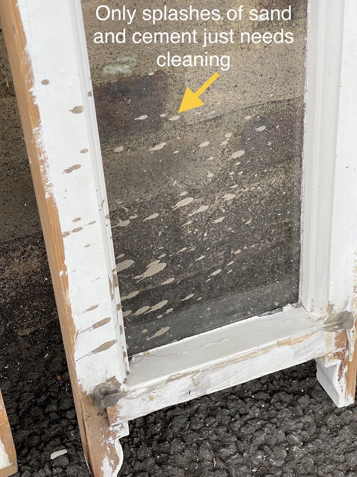 Two Pairs Of Reclaimed Old Victorian Panel Wooden Sash Windows Top and Bottom