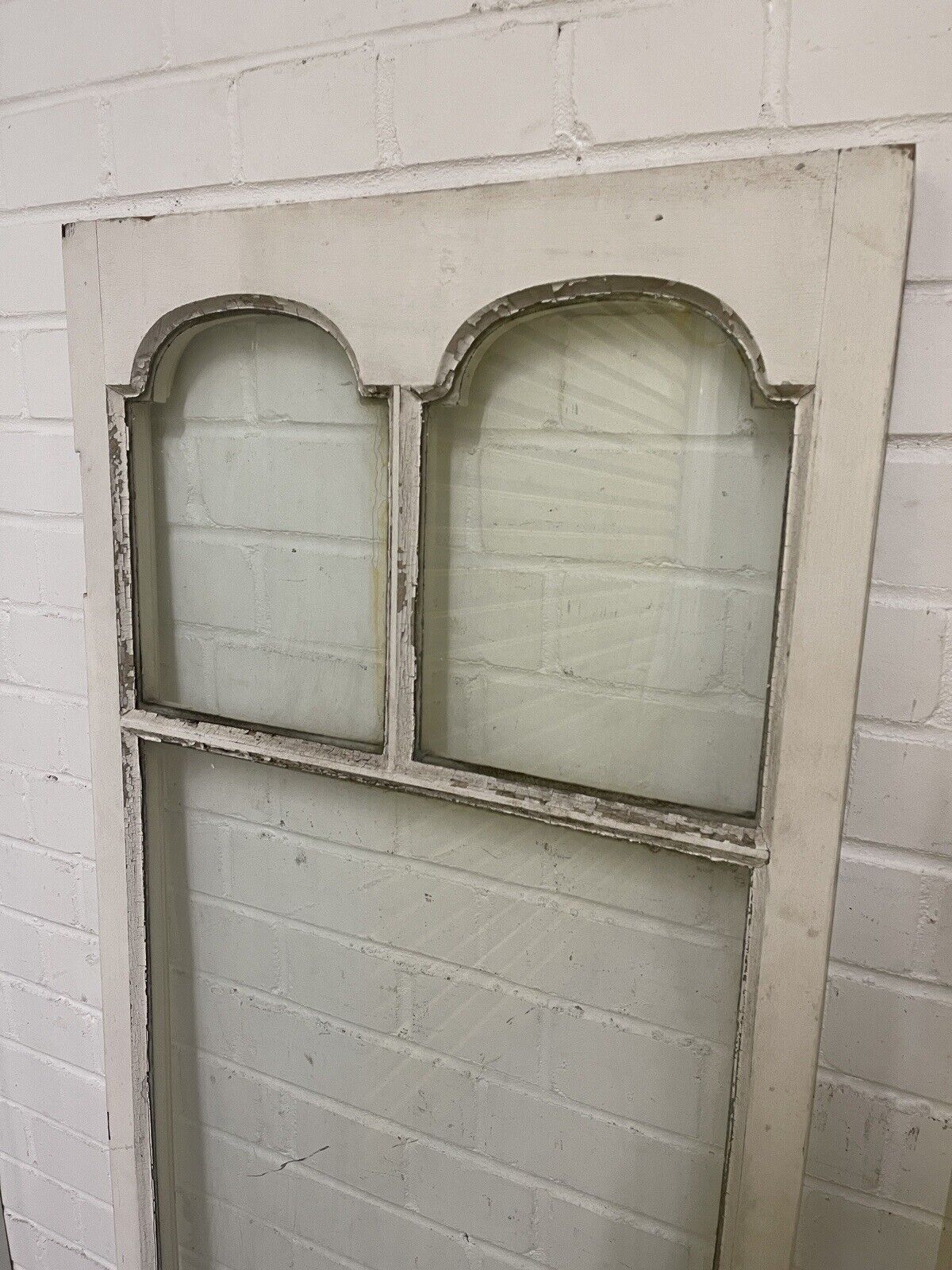 Pair Of Reclaimed Edwardian French Wooden Panel Windows 1512 x 532 1512 x 532mm