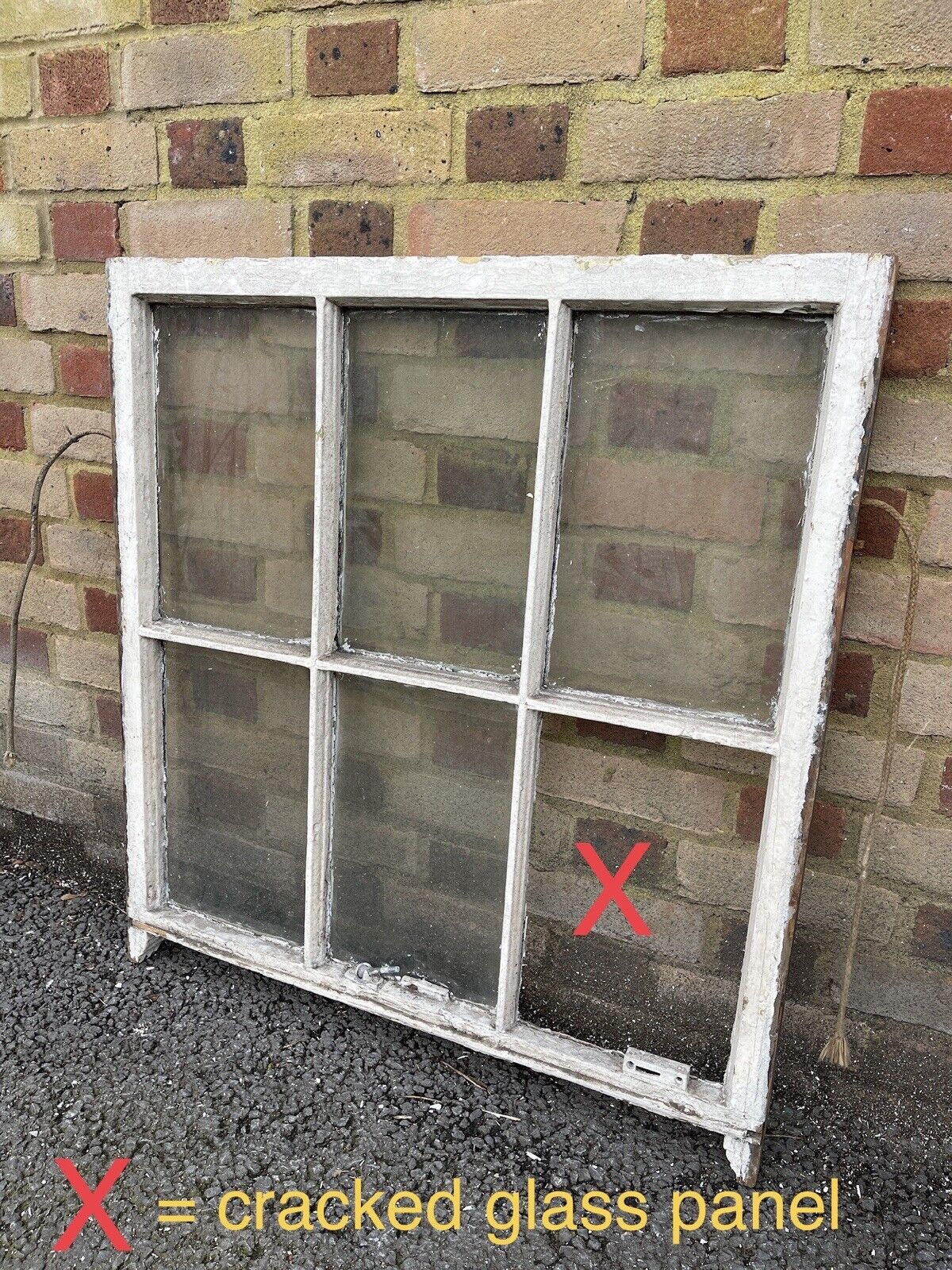 Reclaimed Old Georgian 6 Panel Wooden Window 795 x 855mm