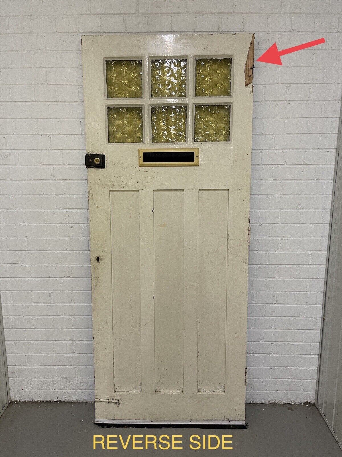 Reclaimed Old Edwardian Victorian Wooden Panel Front Door 1975mm x 808mm