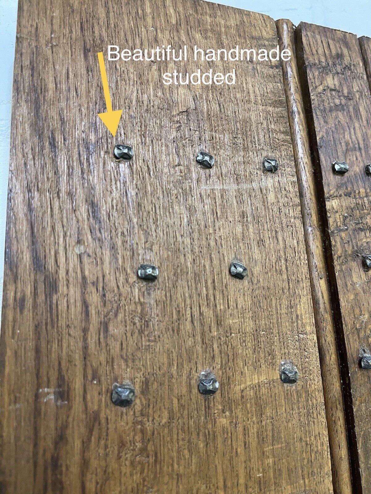 Reclaimed Oak Old Handmade Studded Ledge and Brace door 1838 x 680mm
