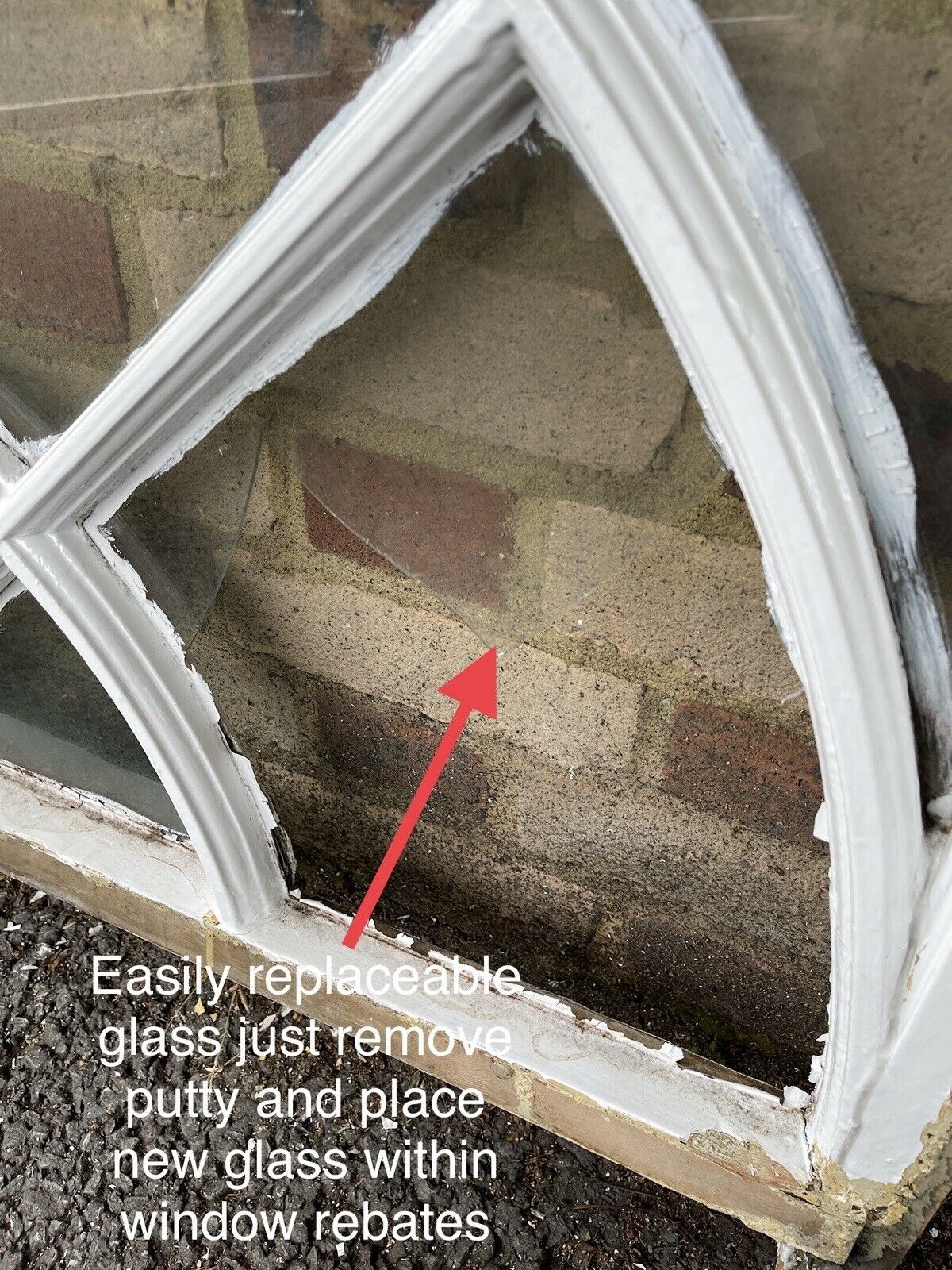 Reclaimed Old Edwardian Georgian Arch Wooden Sash Window 1280 x 705mm