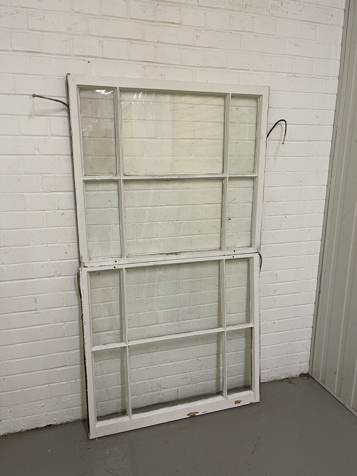 Pair Of Reclaimed Edwardian 6 Panel Wooden Sash Windows 910 x 803mm 910 x 820mm
