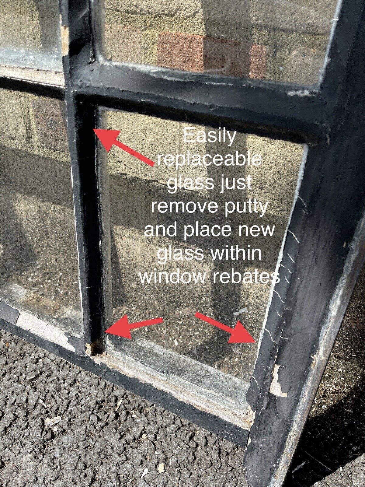 Reclaimed Old Georgian 9 Panel Wooden Window 610 x 900mm