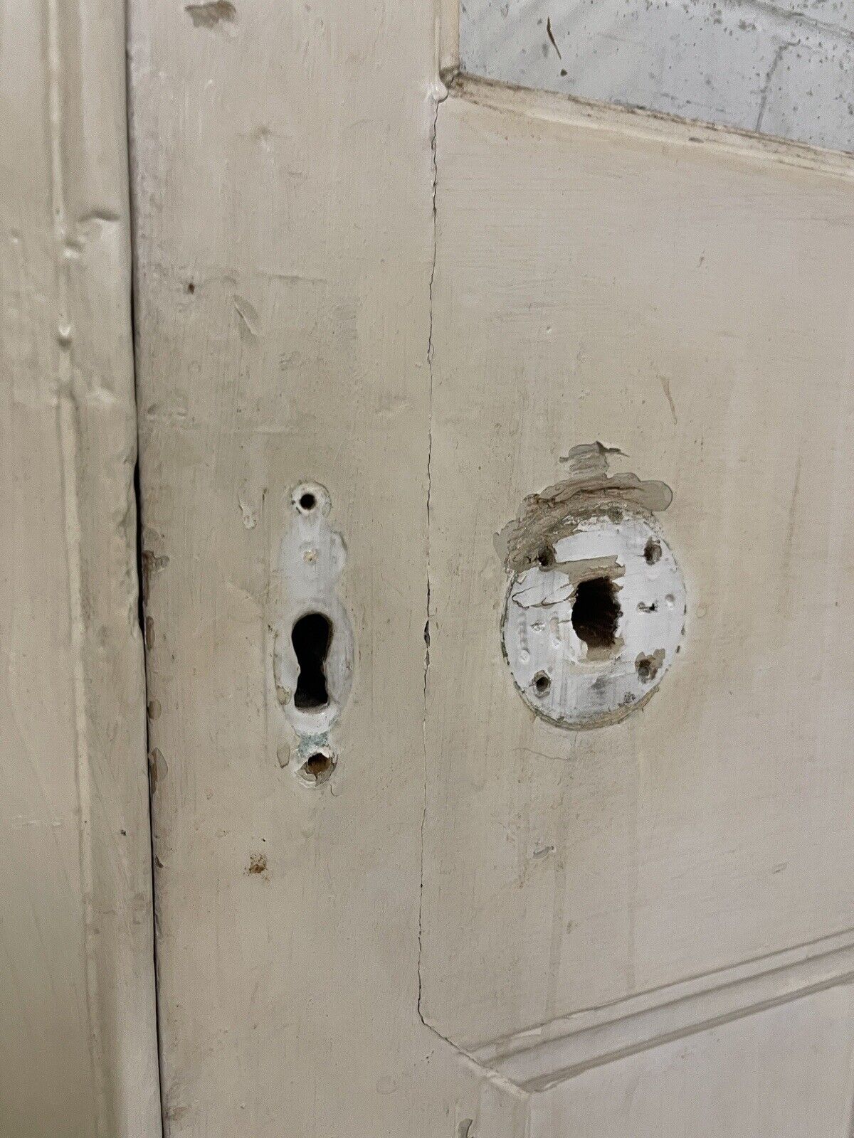 Reclaimed Old French Single Panel Glass Wooden Double Doors 2155 x 1243mm