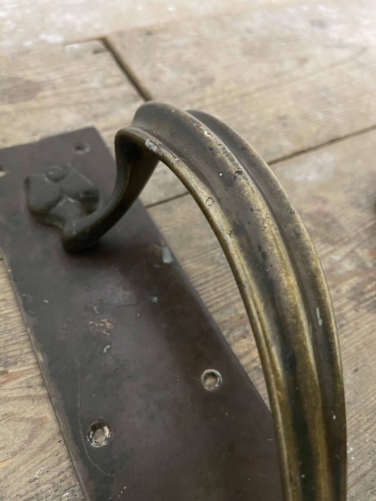 Reclaimed Old Art Nouveau Phosphor Bronze Door Pull Handle 355mm or 14 inches