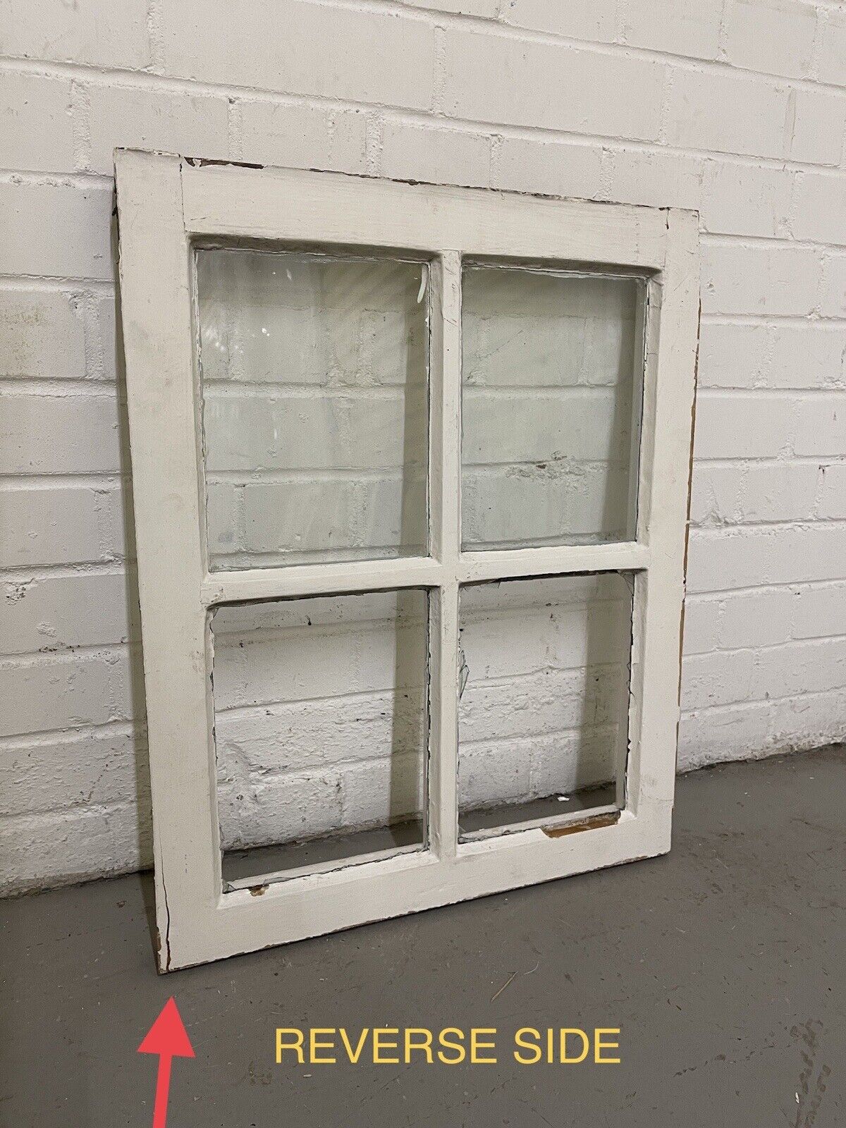 Reclaimed Old Georgian 4 Panel Wooden Window 520 x 640mm
